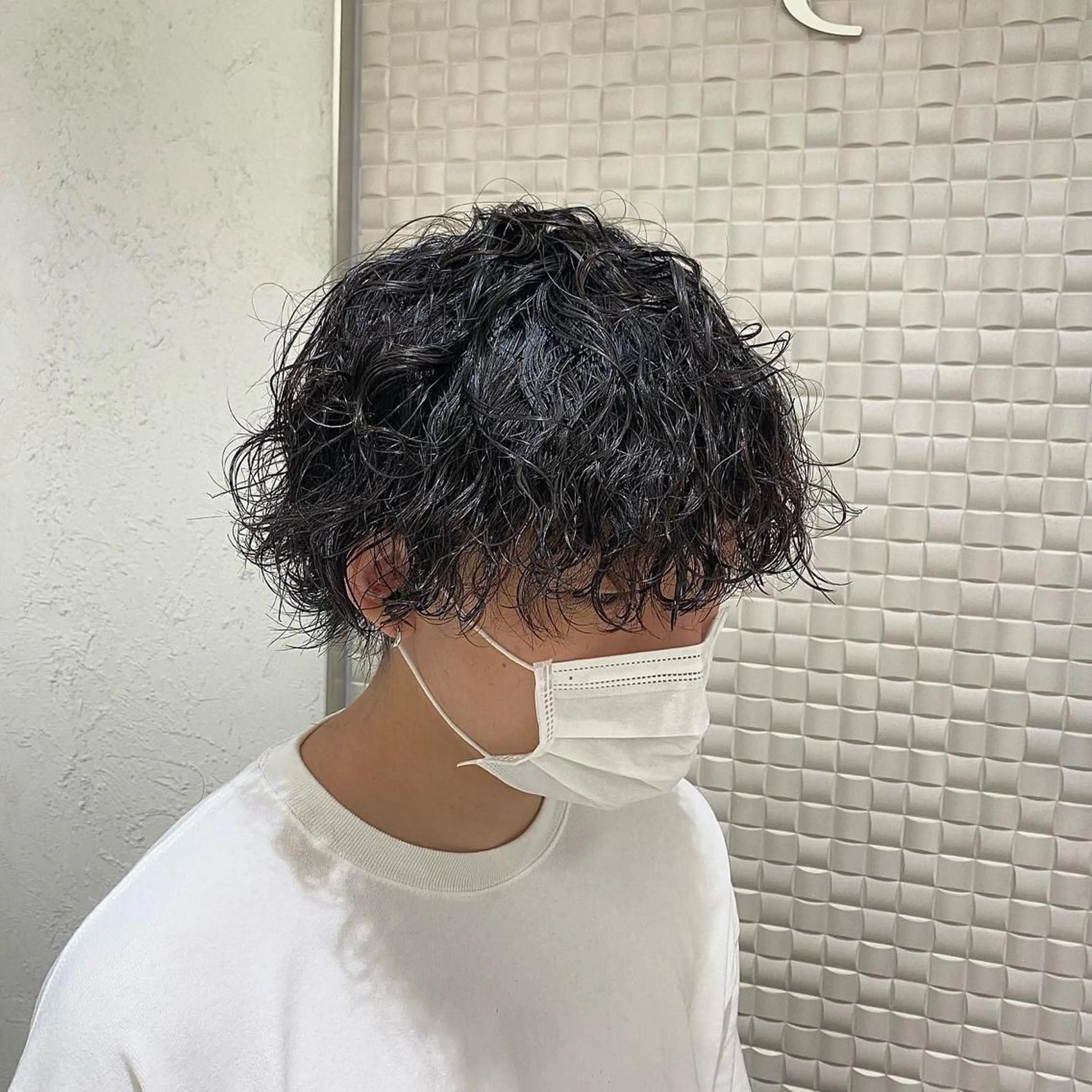 ミディアム ミディアムパーマ トリートメント 新宿メンズパーマ ヨモギダのヘアスタイル