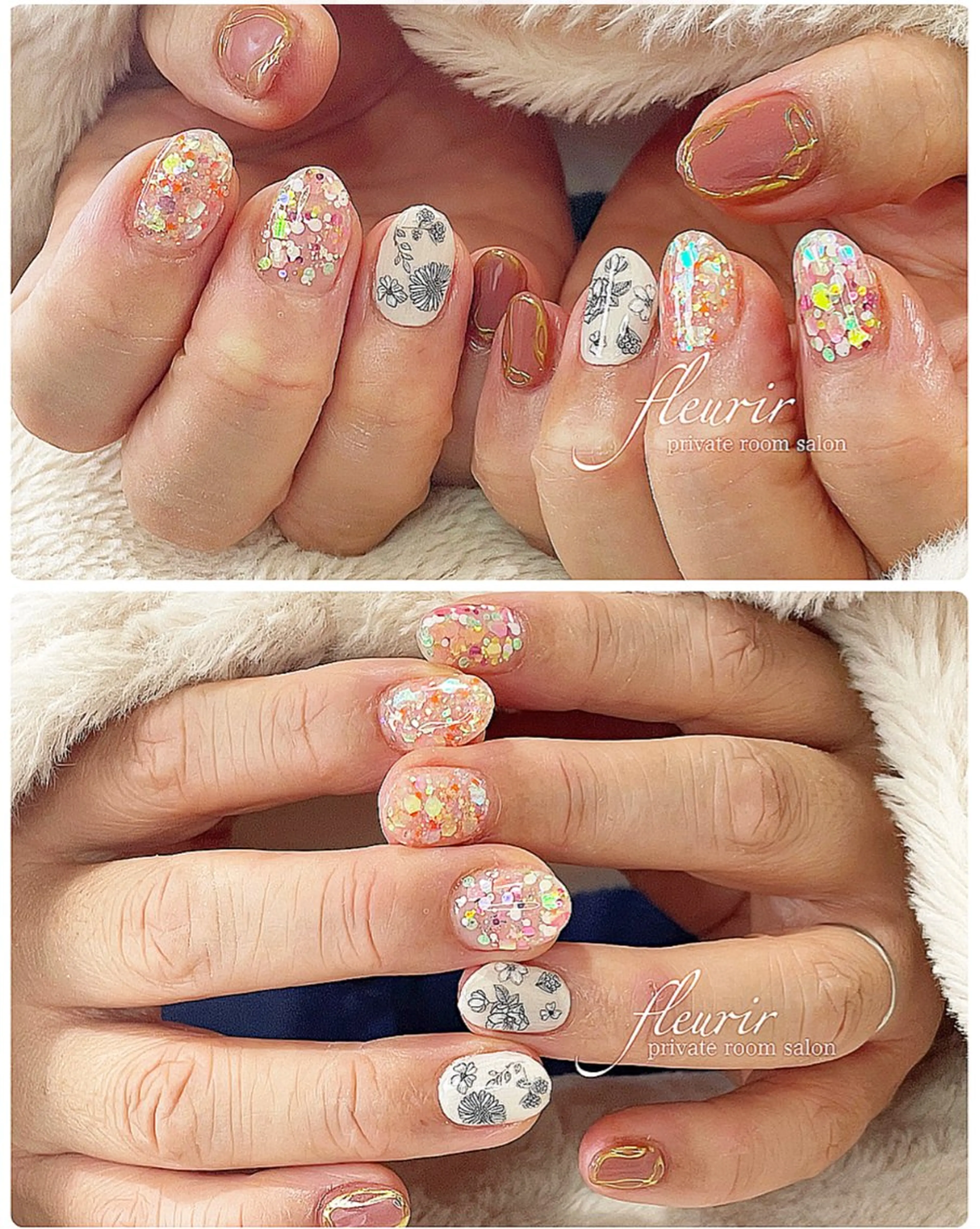 ネイル ホログラムネイル ミラーネイル ワンカラーネイル オレンジ フルリール 【プライベートサロンのネイルデザイン