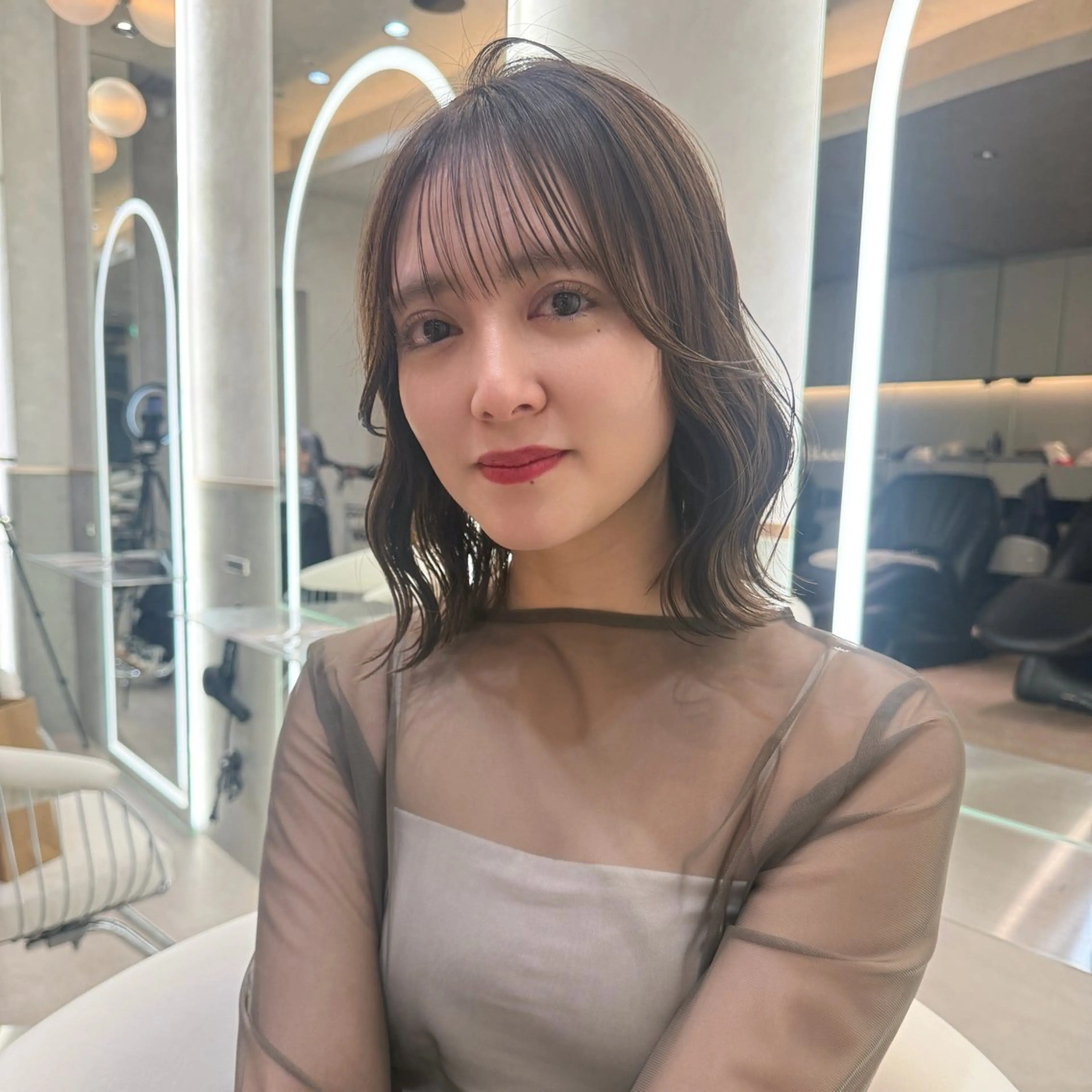 ショート カット ヘアカラー ボブ・韓国レイヤー・ くびれボブ・内藤康太のヘアスタイル