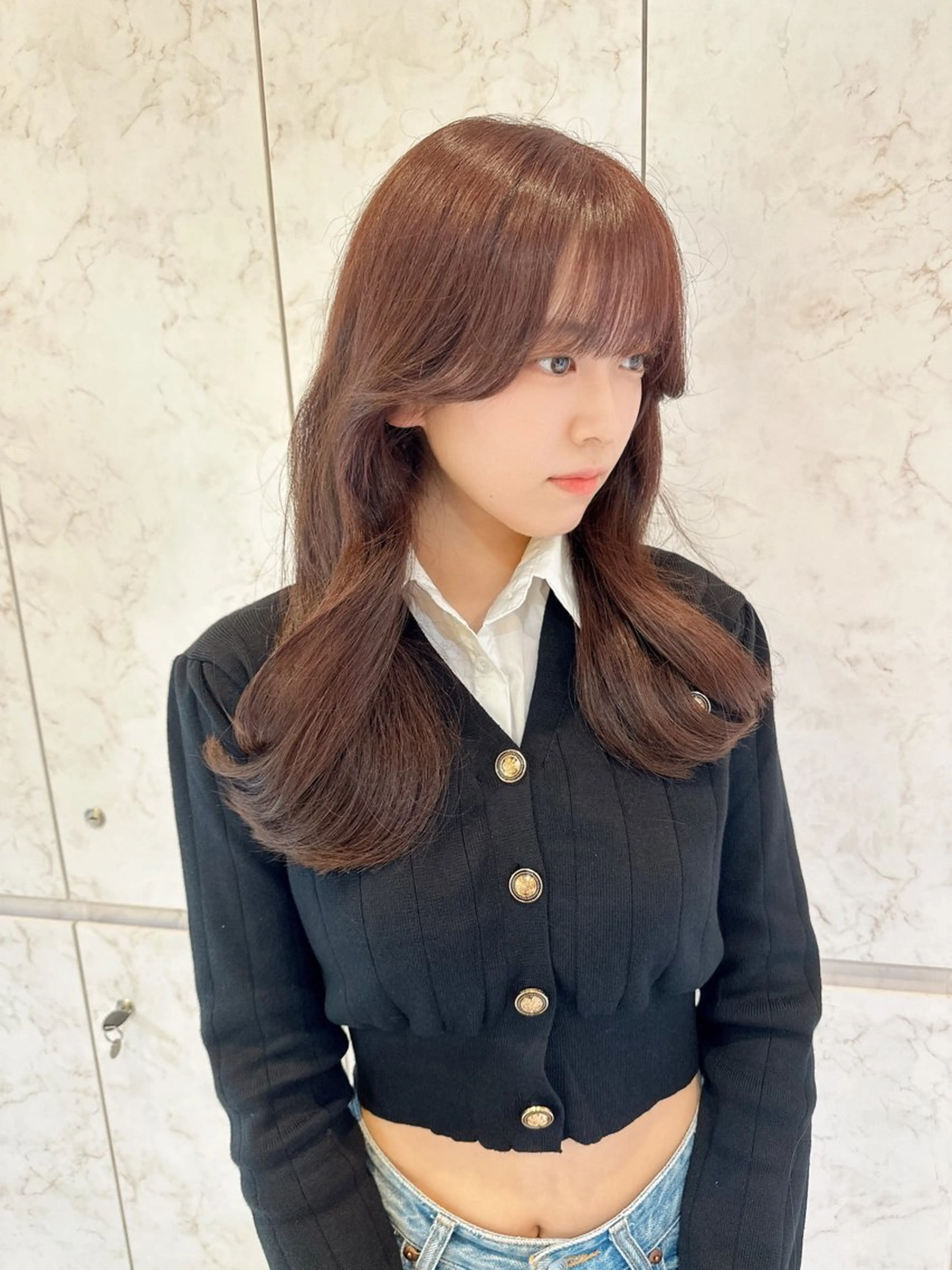 ロング カラー ヘアアレンジ カット ヘアカラー トリートメント Akane レイヤー/艶カラーのヘアスタイル