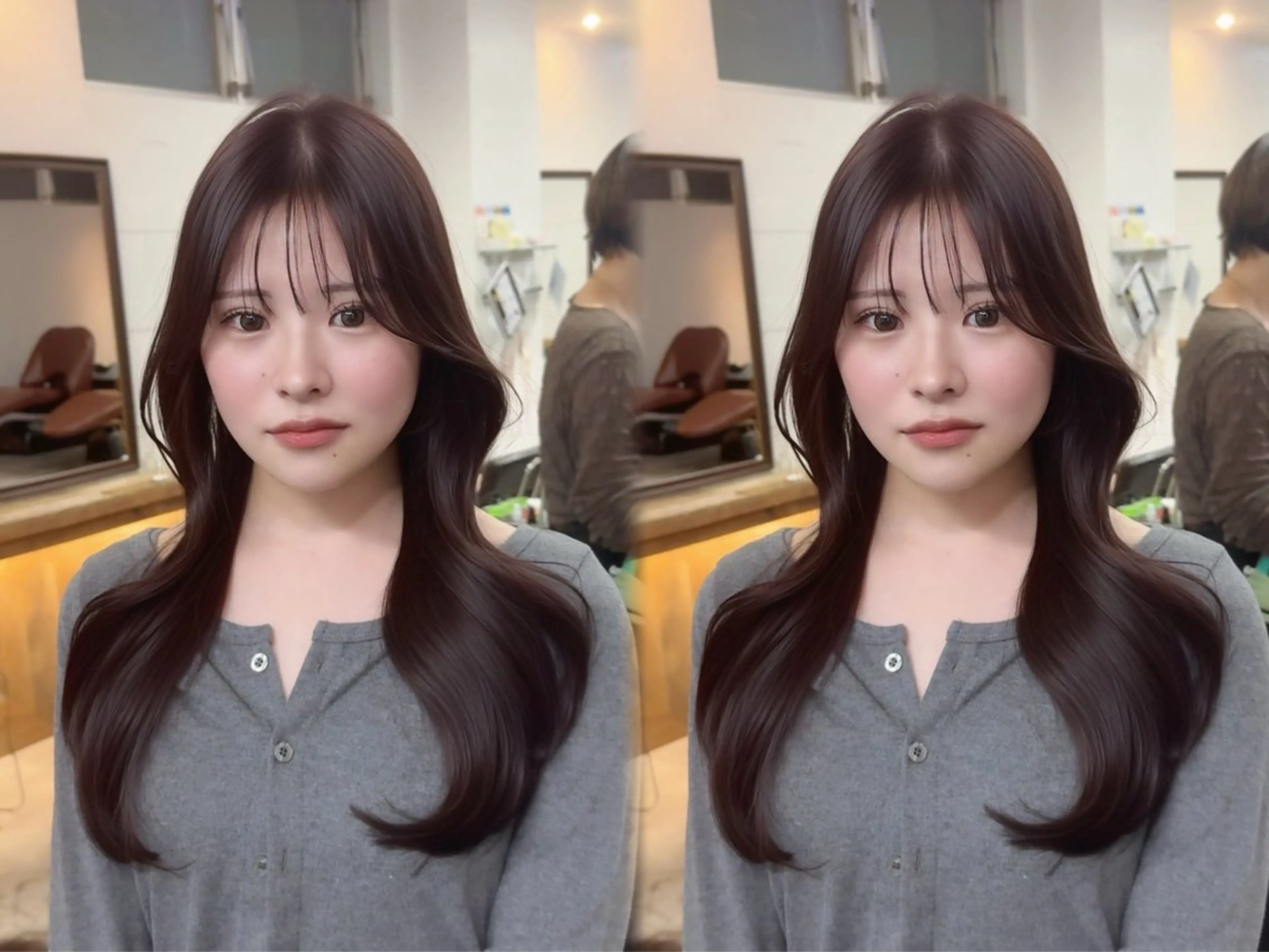 ロング レイヤーカット カット 期間限定カットカラー モデル募集中♡真白のヘアスタイル