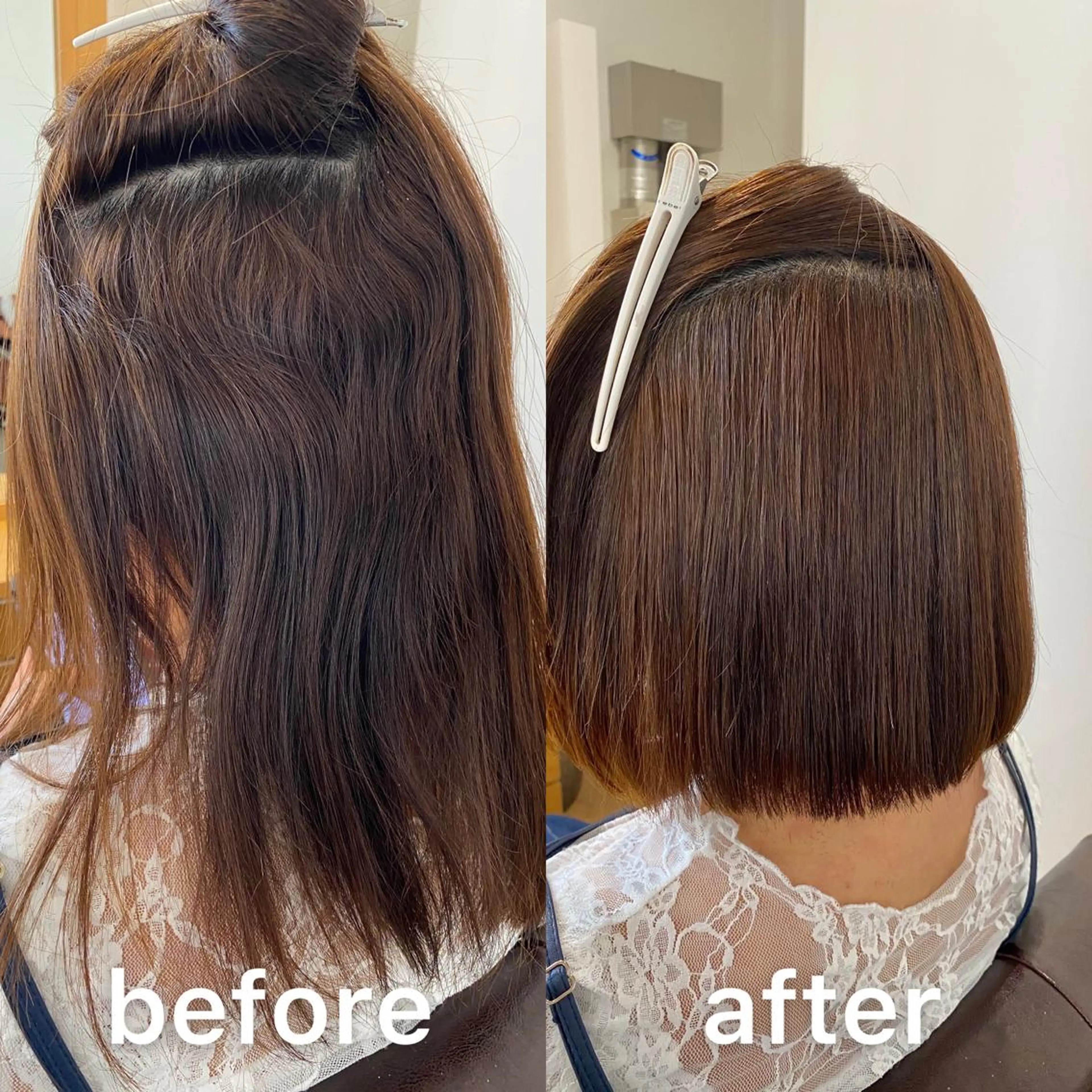 ショート パーマ 前下がりボブ ボブ 髪質改善 ショートヘア 縮毛矯正 KIZU 髪質改善 オカルト怪談のヘアスタイル