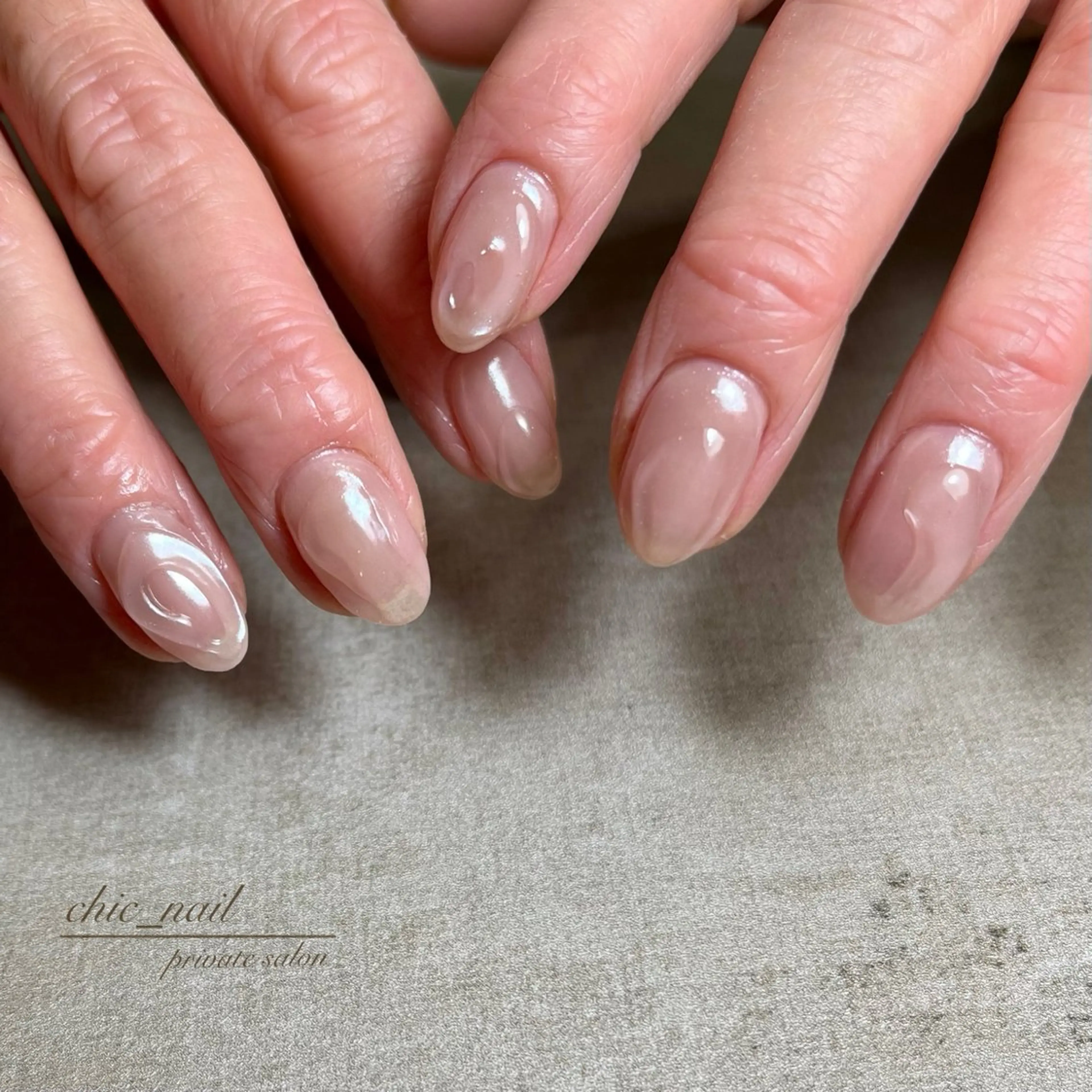 ネイル 氷ネイル・うるうるネイル ピンク ぷっくりネイル シンプルネイル chic_nail chieのネイルデザイン