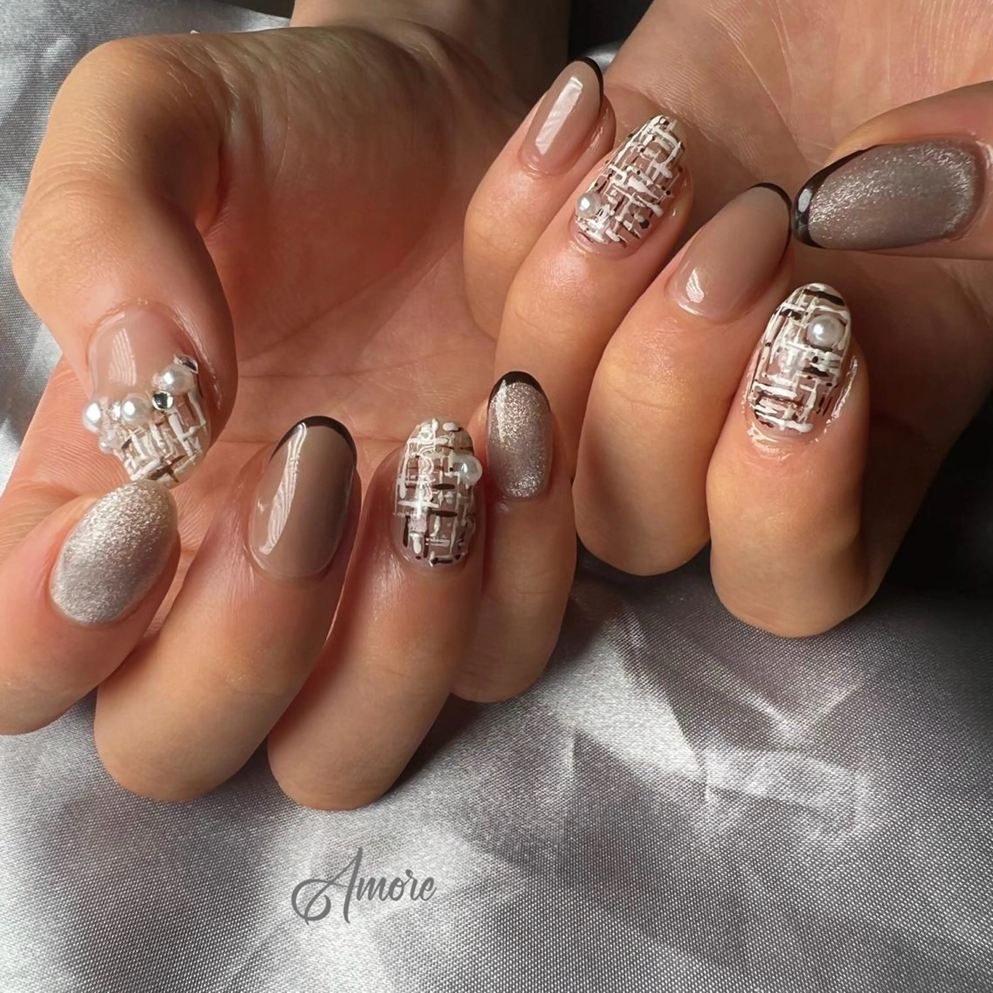 ネイル ジェルネイル ミラーネイル オフィスネイル パラジェル You kyehwaのネイルデザイン