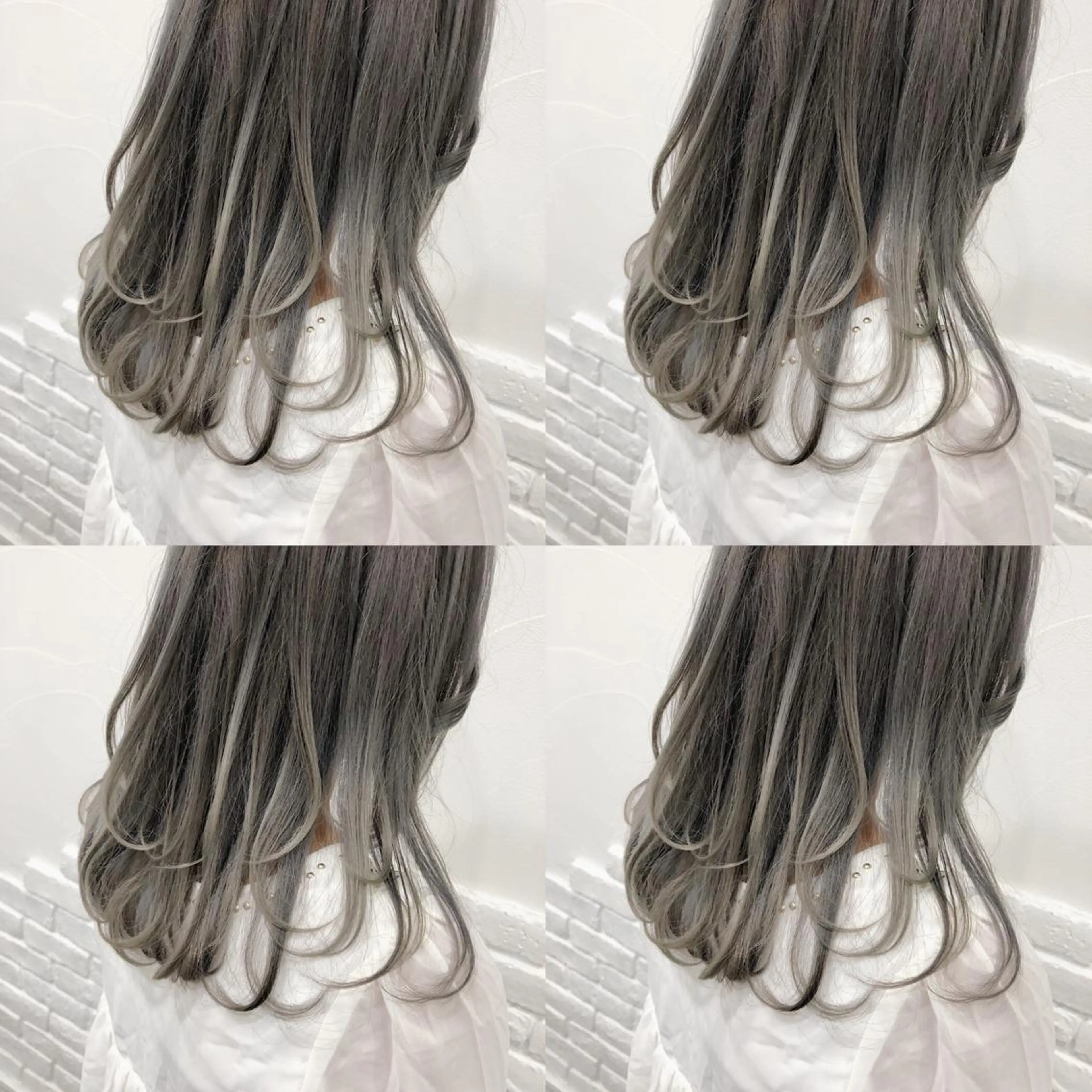 セミロング カラー ヘアアレンジ メンズ キッズ カット ヘアカラー トリートメント 💟Chloe原宿店 🩶ハイトーンのヘアスタイル