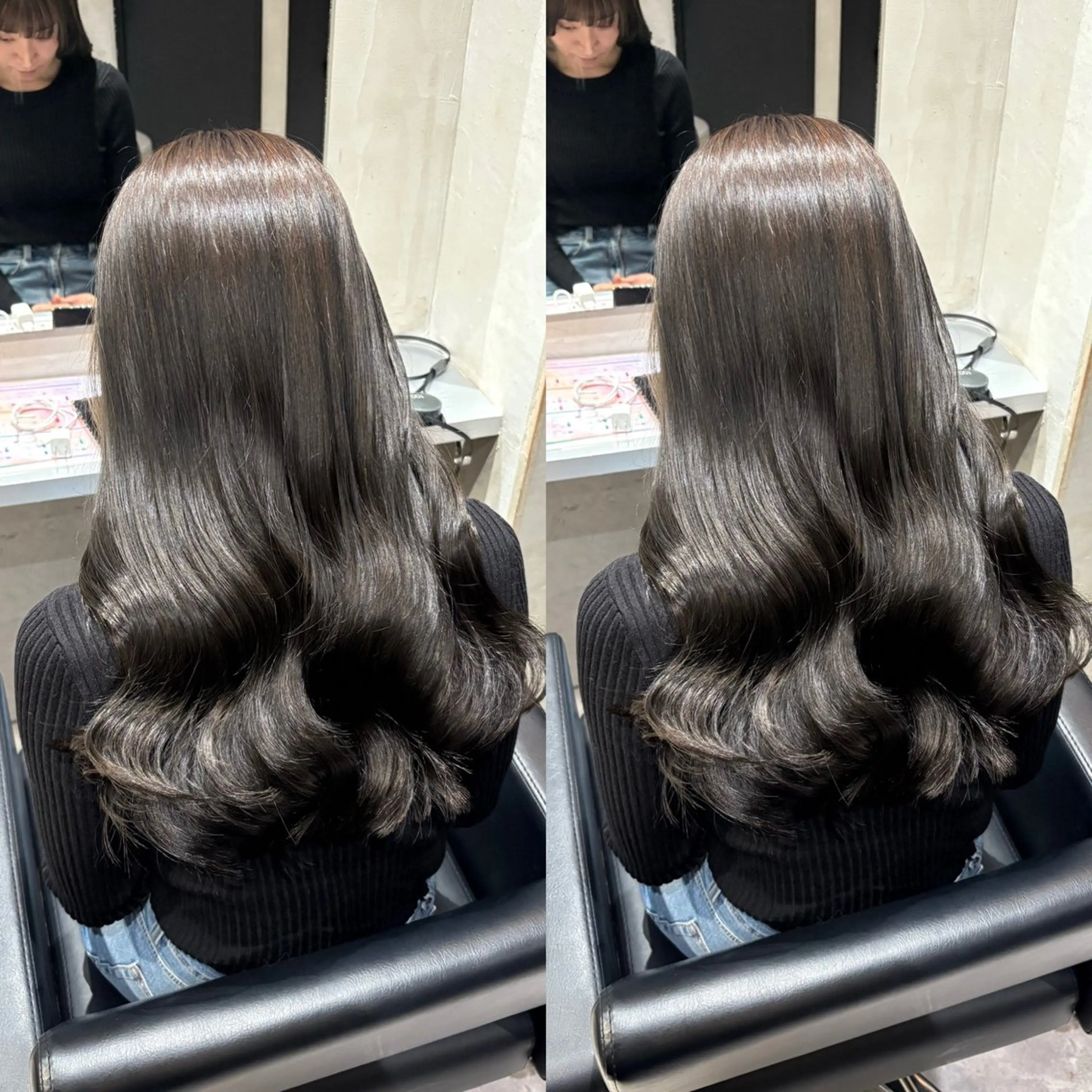 ロング カラー カット ヘアカラー Minami. 🩵 再現性特化ヘアのヘアスタイル