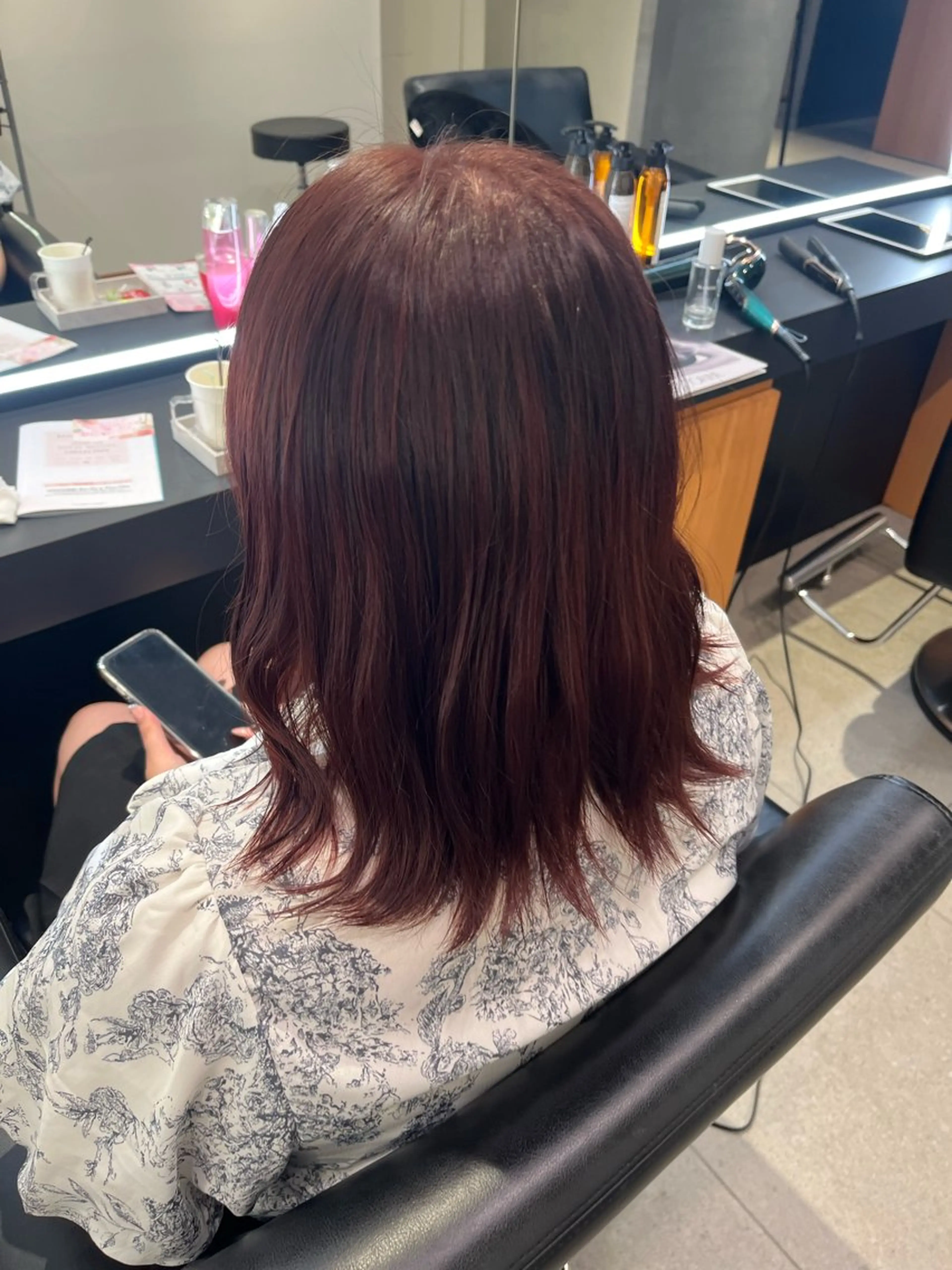 ミディアム カラー レッドカラー ERII /伏見・栄 カットモデル募集中!のヘアスタイル