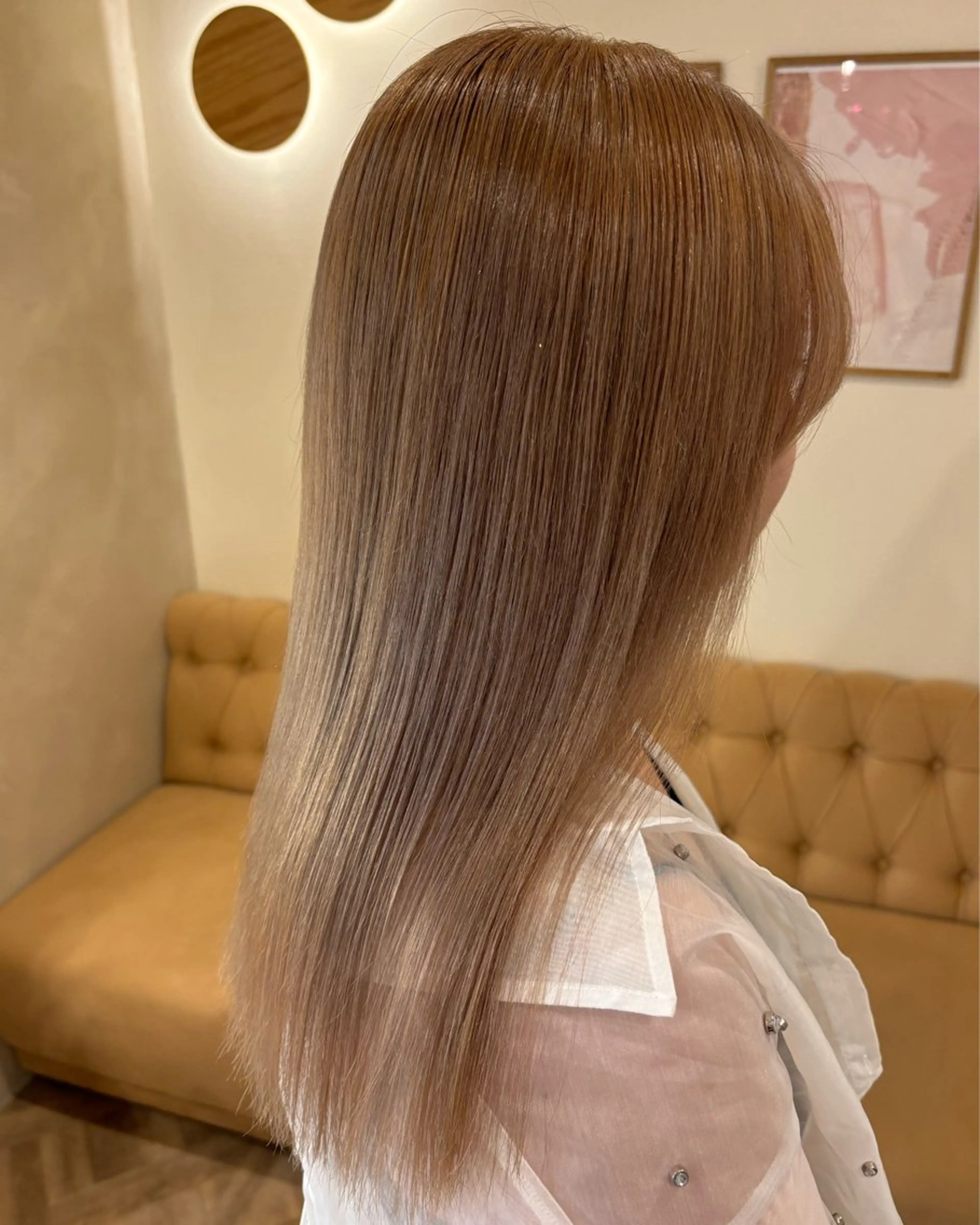 ロング カラー ヘアカラー トリートメント ミルクティ/ピンク/ レイヤー/yuriaのヘアスタイル