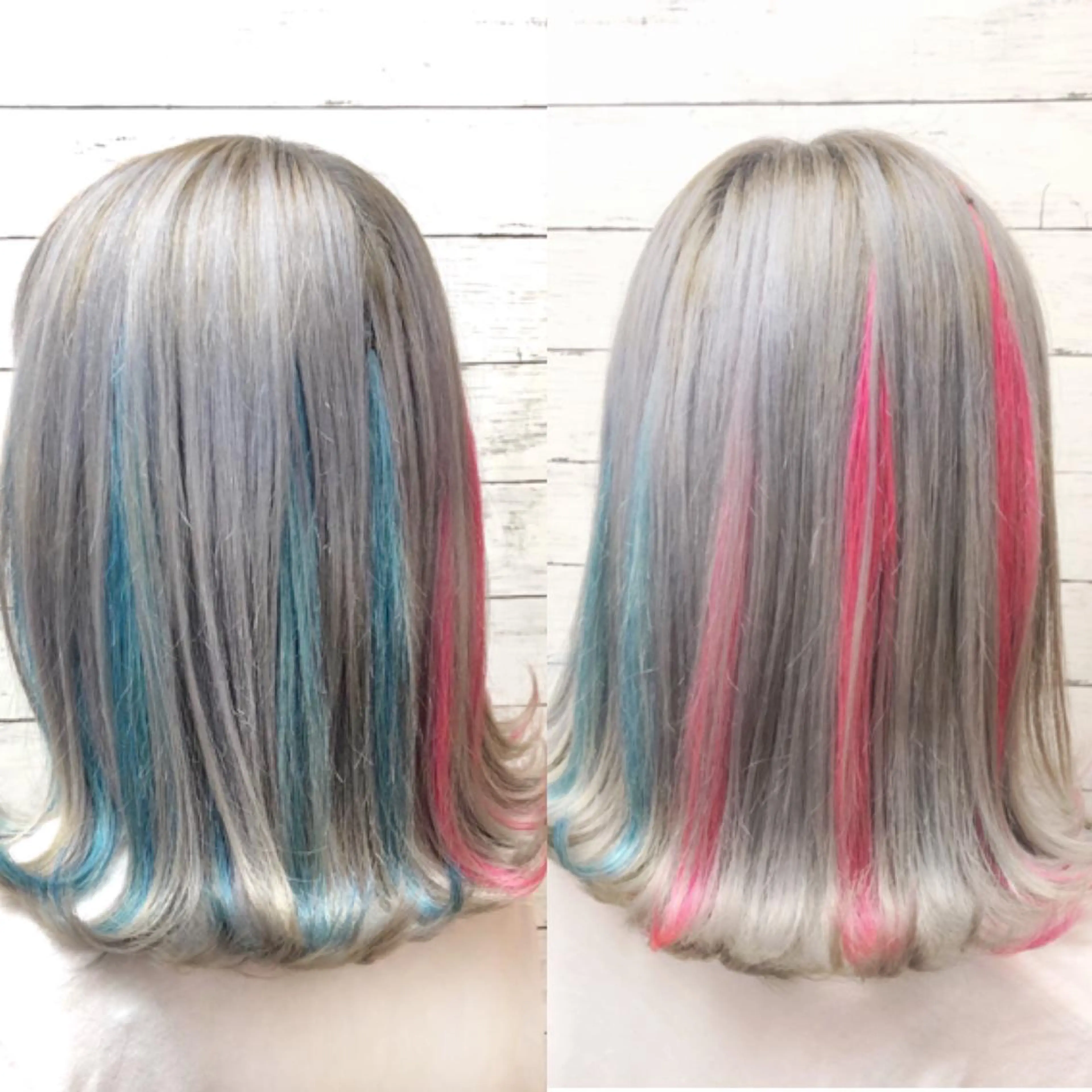 ミディアム カラー ブリーチ メッシュ エクステ ヘアカラー ヘアセット 韓国ヘア🤍髪質改善 🇰🇷AKANEのヘアスタイル