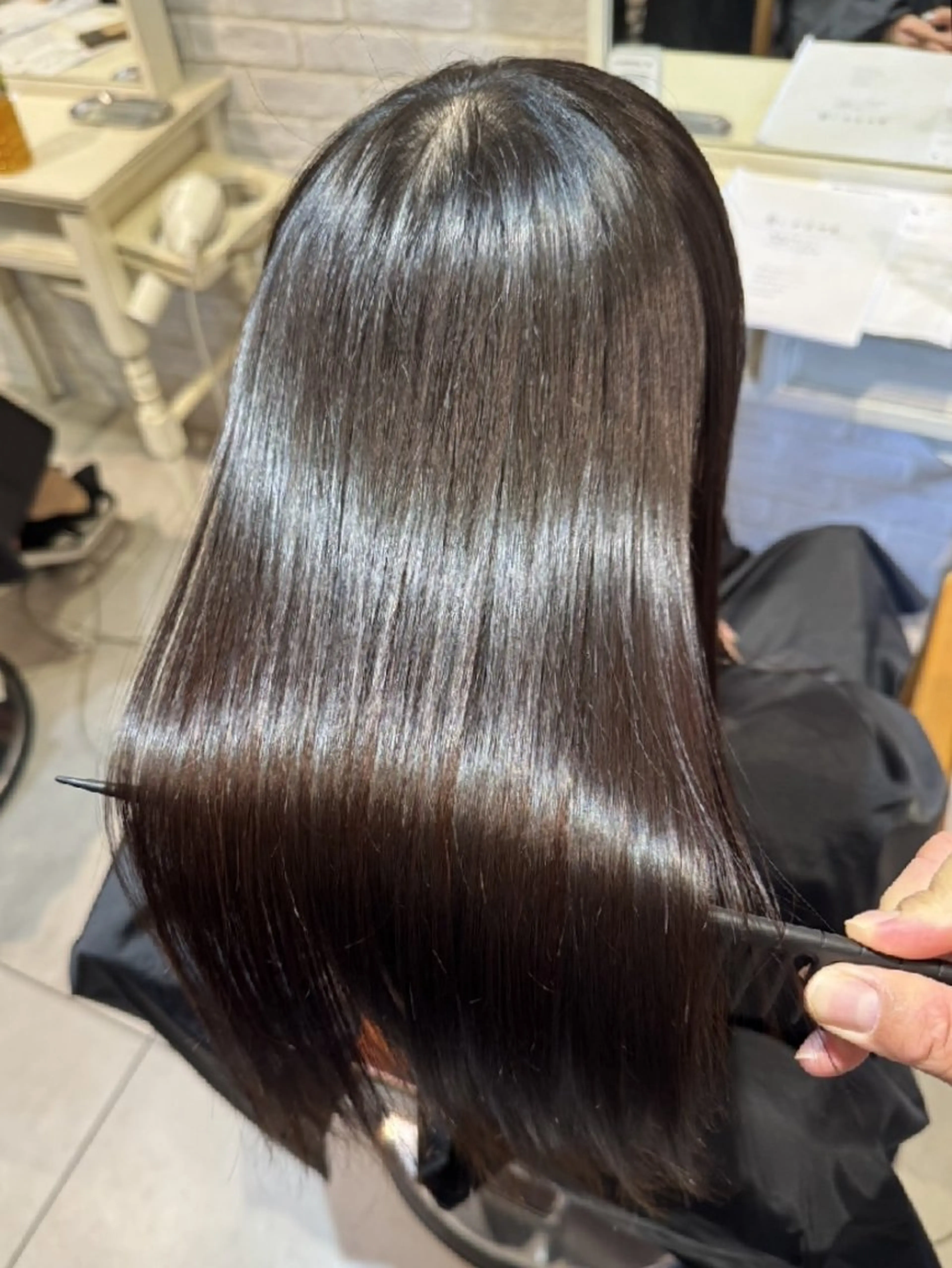 セミロング 髪質改善 トリートメント ナカタ カスミのヘアスタイル