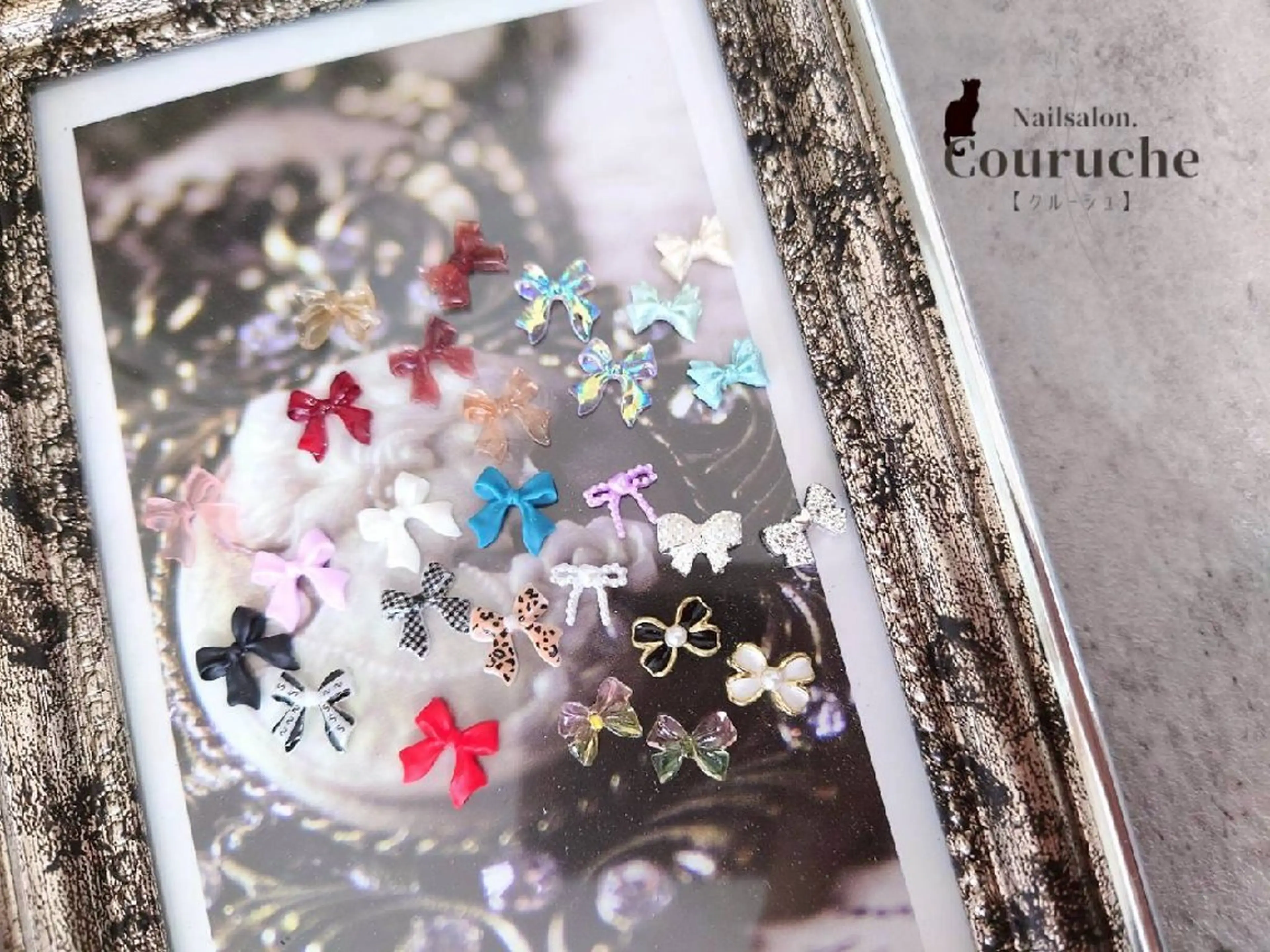 ネイル リボン Nailsalon．Couruche【ｸﾙｰｼｭ】所属・Na tsumeのネイルデザイン