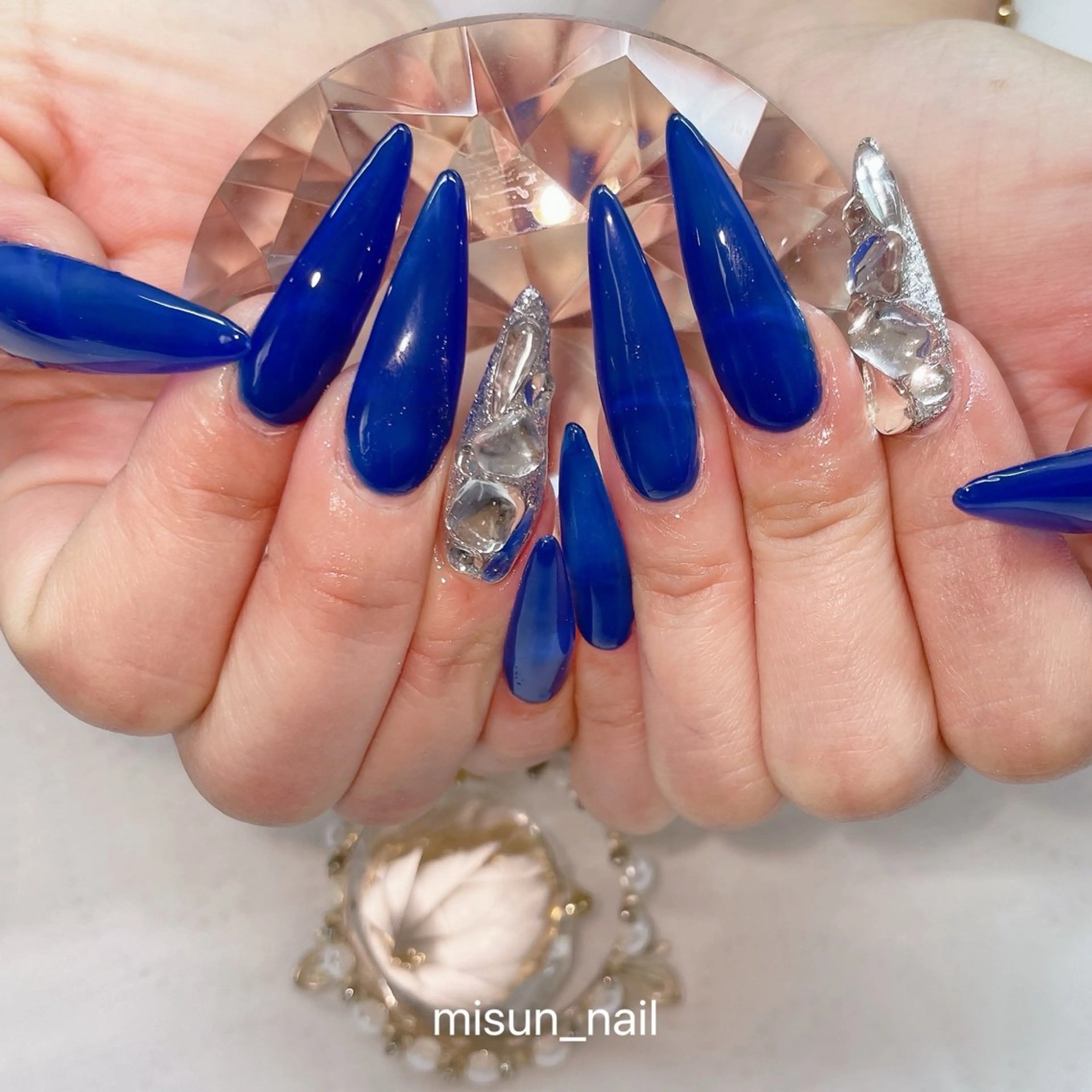 ネイル アートネイル オーロラネイル チークネイル 長さ出し フラッシュネイル misun_nail所属・misun_ nailのネイルデザイン