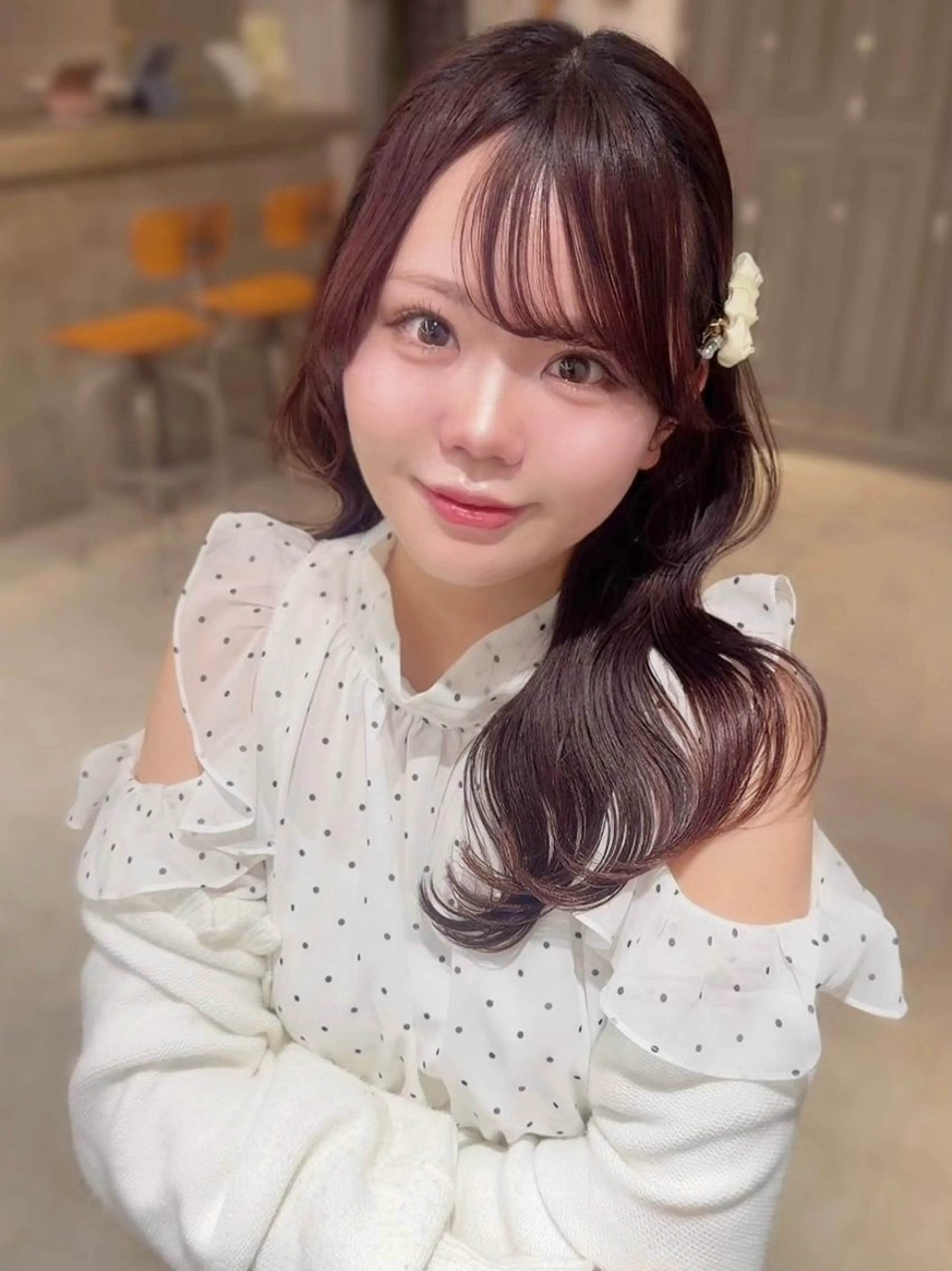 セミロング カラー ヘアカラー ブリーチなしダブル カラー💞みどりのヘアスタイル