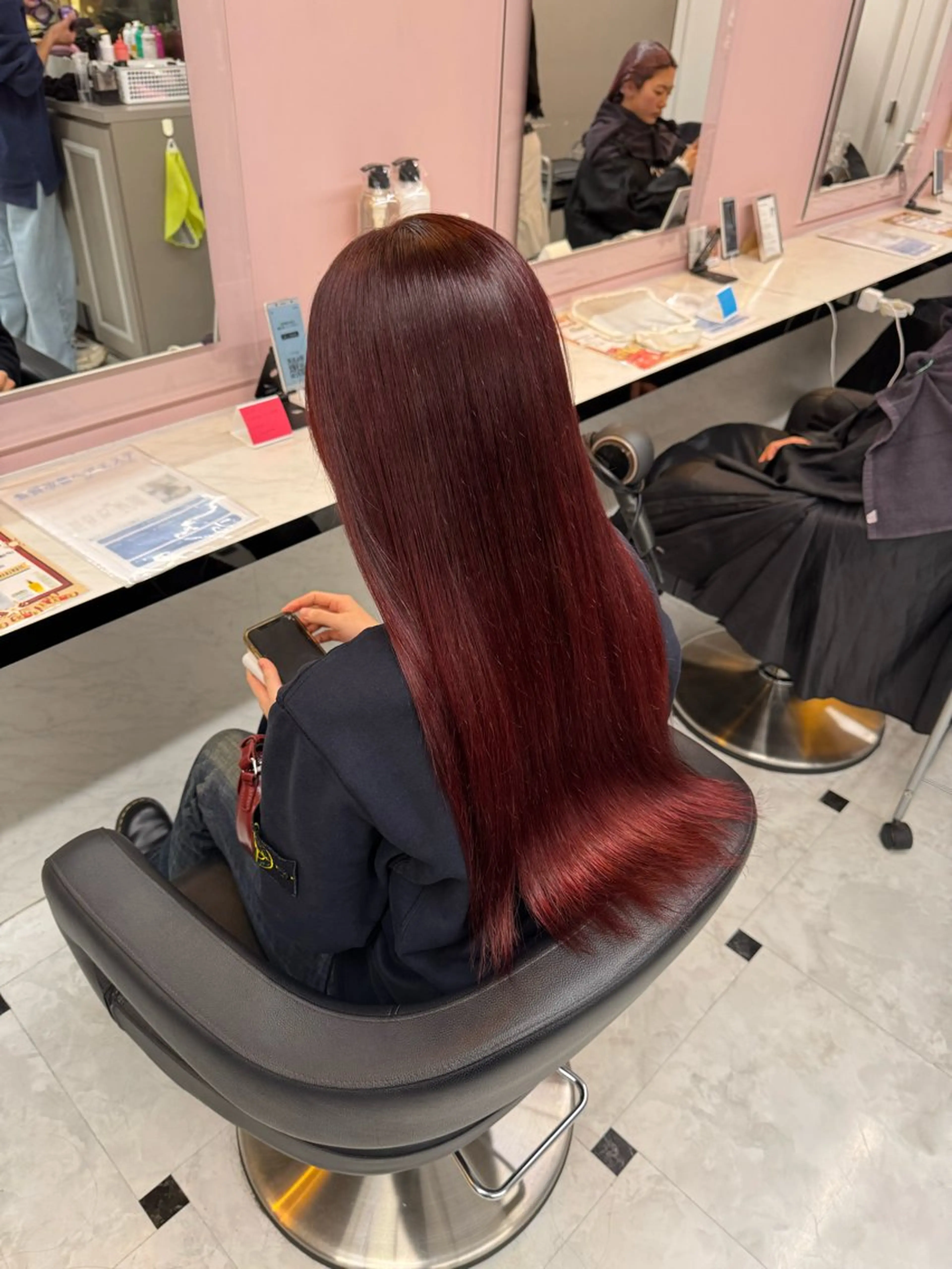 ロング カラー ヘアアレンジ ロング ヘアカラー トリートメント ヘッドスパ ヘアセット 🥀レイヤー×ハイト ーントレンドヘア🥀のヘアスタイル