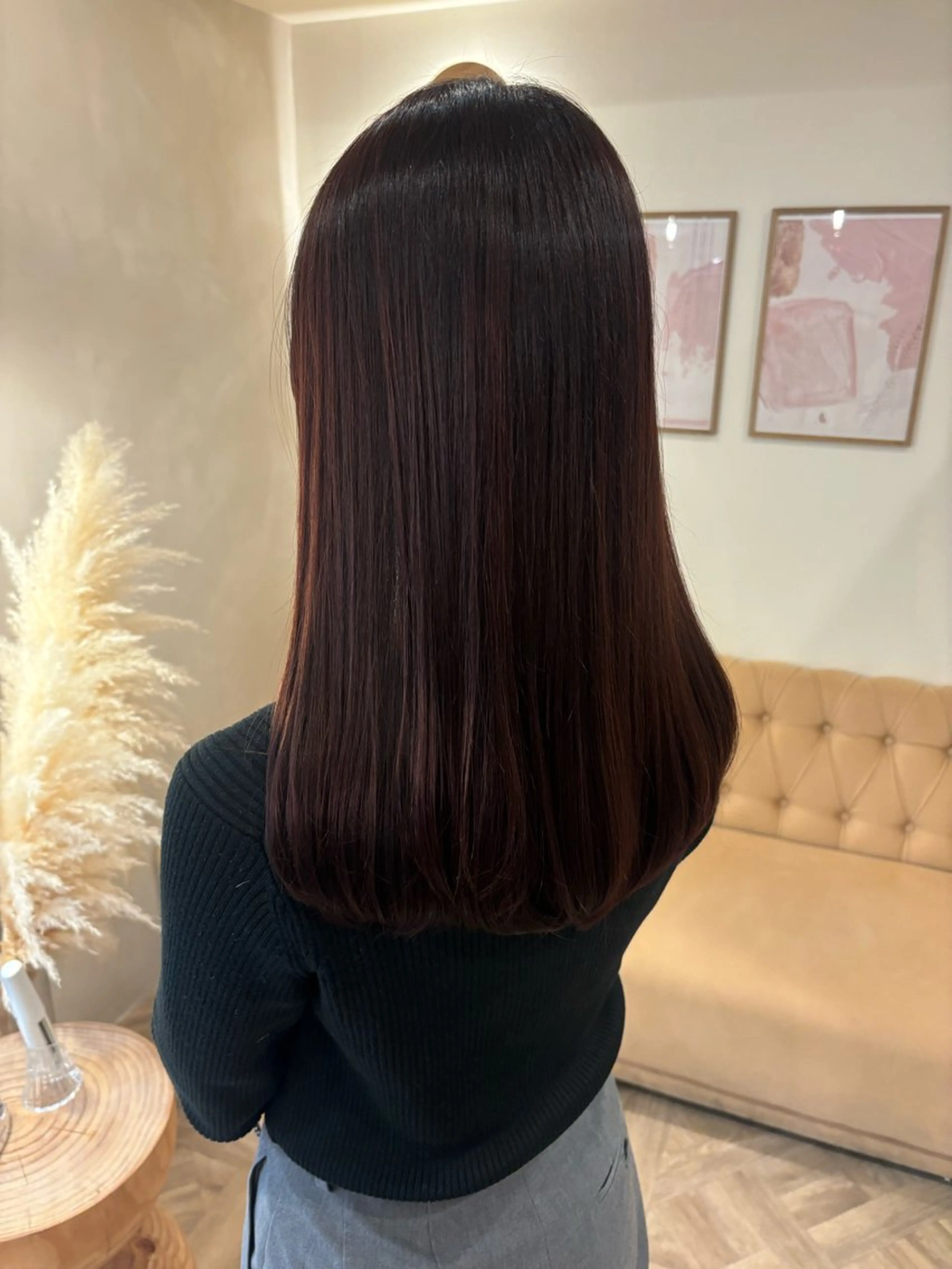 セミロング カラー カット ヘアカラー トリートメント ミルクティ/ピンク/ レイヤー/yuriaのヘアスタイル