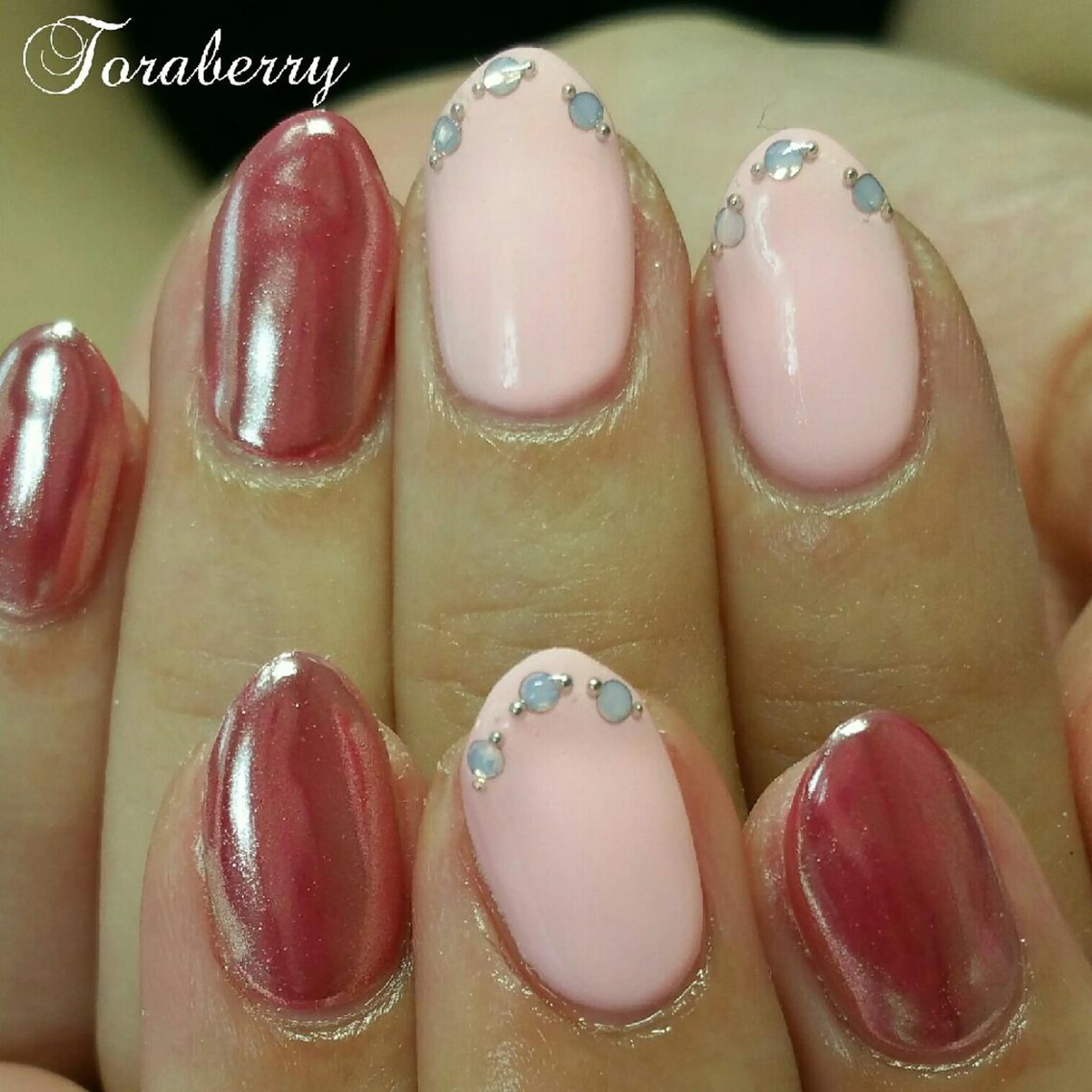 ネイル ミラーネイル ハンドネイル ネイリスト なつみのネイルデザイン