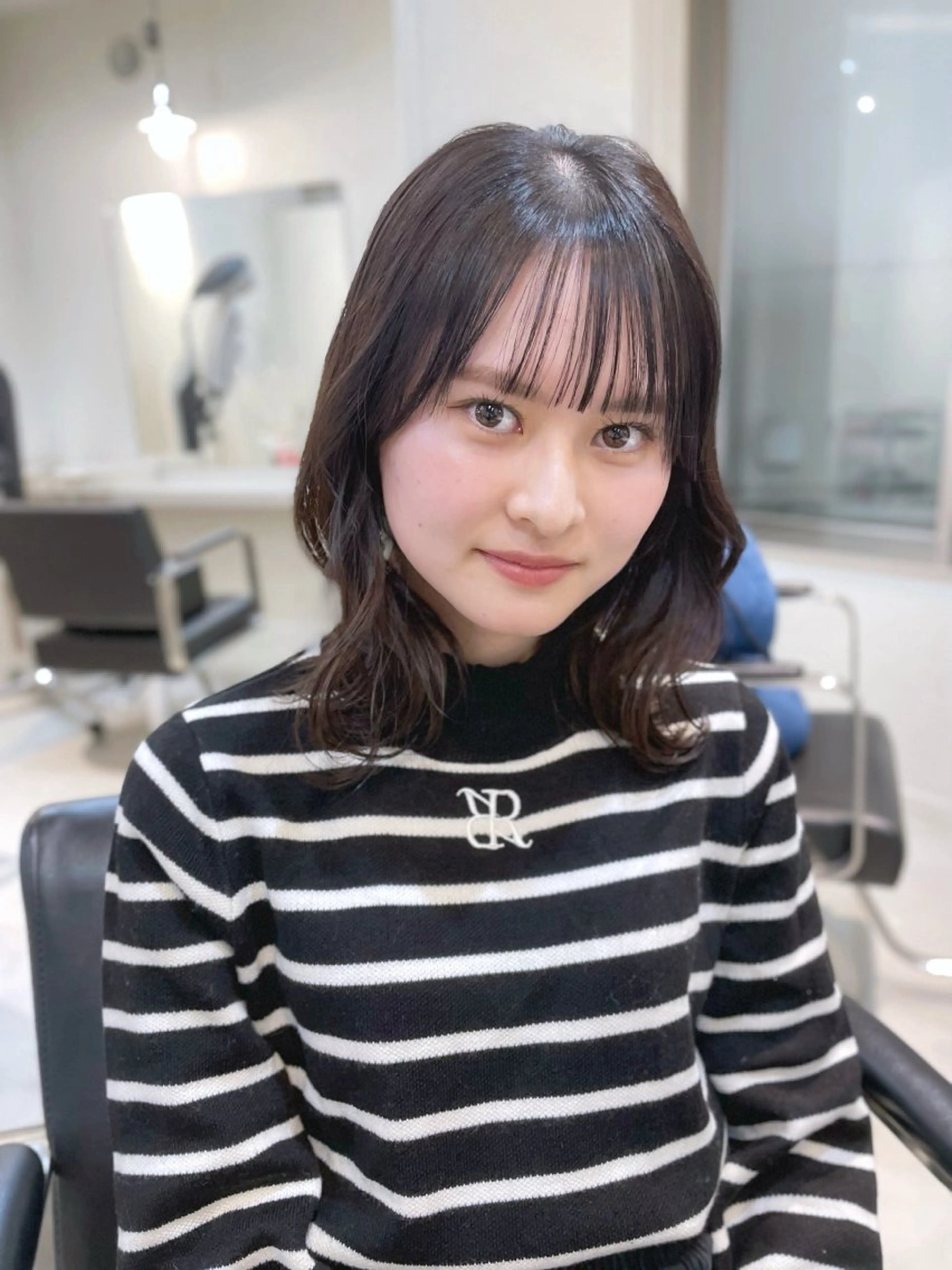 ミディアム カラー noa hair design 町田店所属・miyu♡̷̷ 韓国ヘア/顔まわりのヘアスタイル