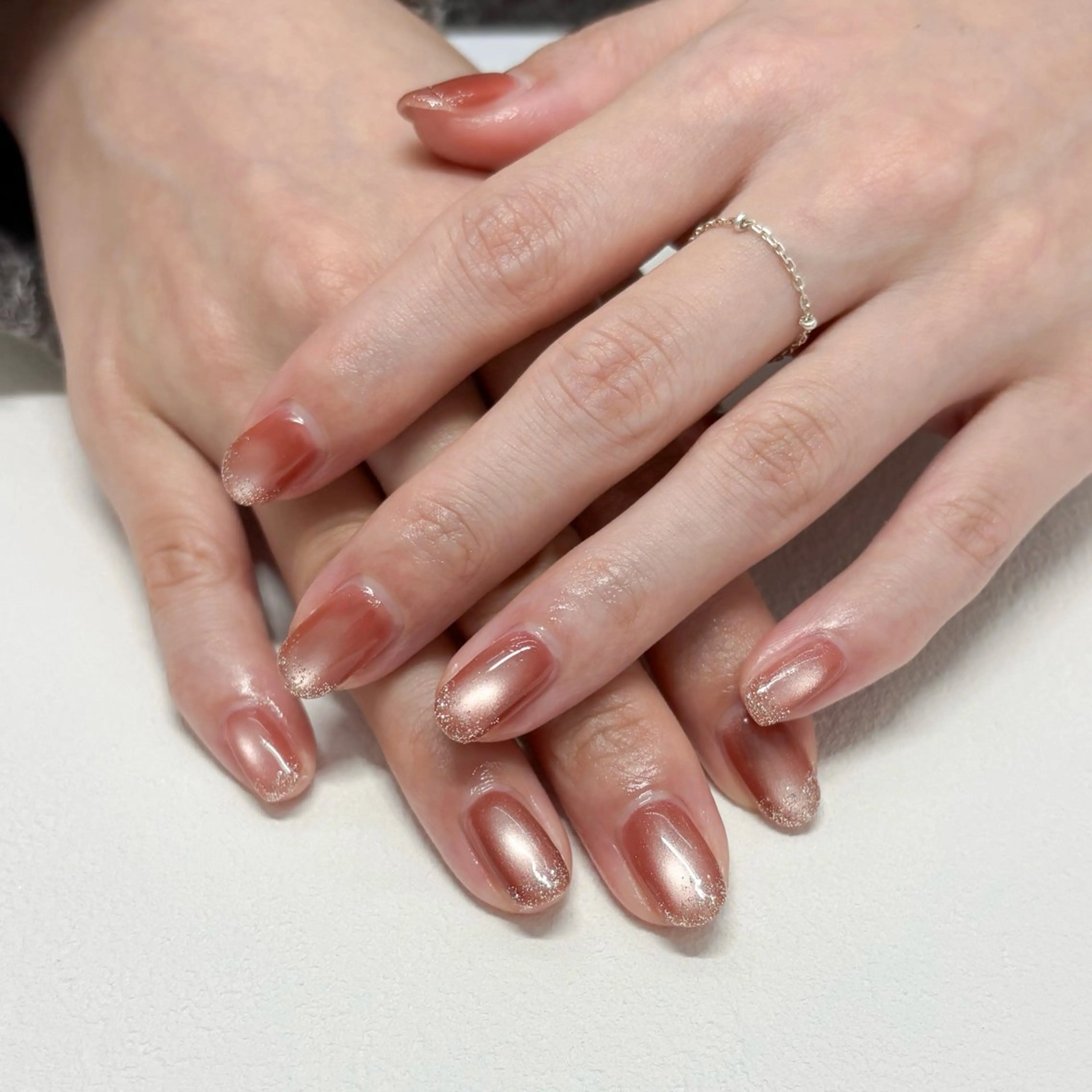 ネイル キラキラネイル ラメ(グリッター) ラメグラデーション マグネットネイル ハンドネイル moeko nailのネイルデザイン