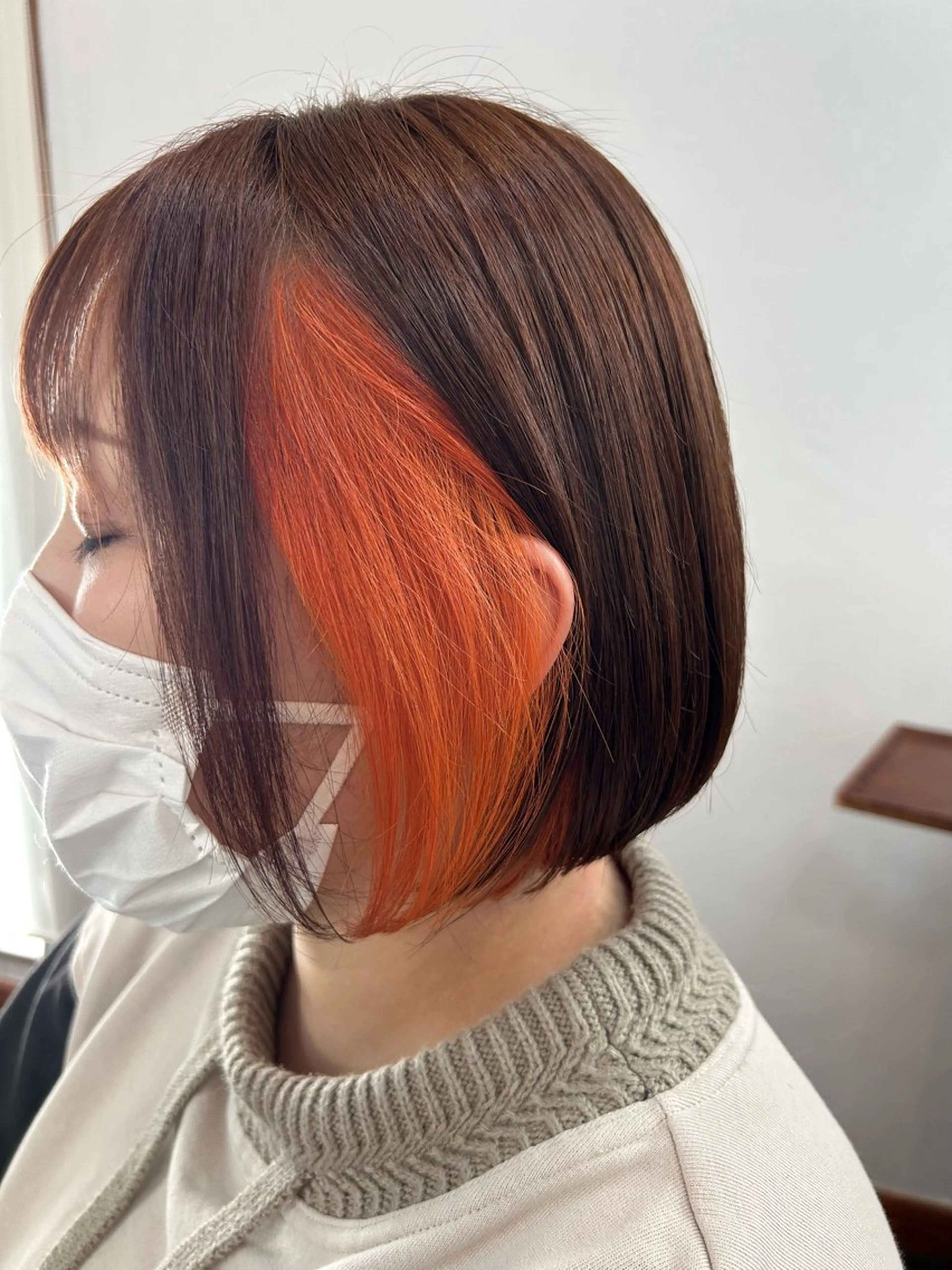 カラー インナーカラー オレンジ 坂本 瑞季 🤍 髪質改善のヘアスタイル