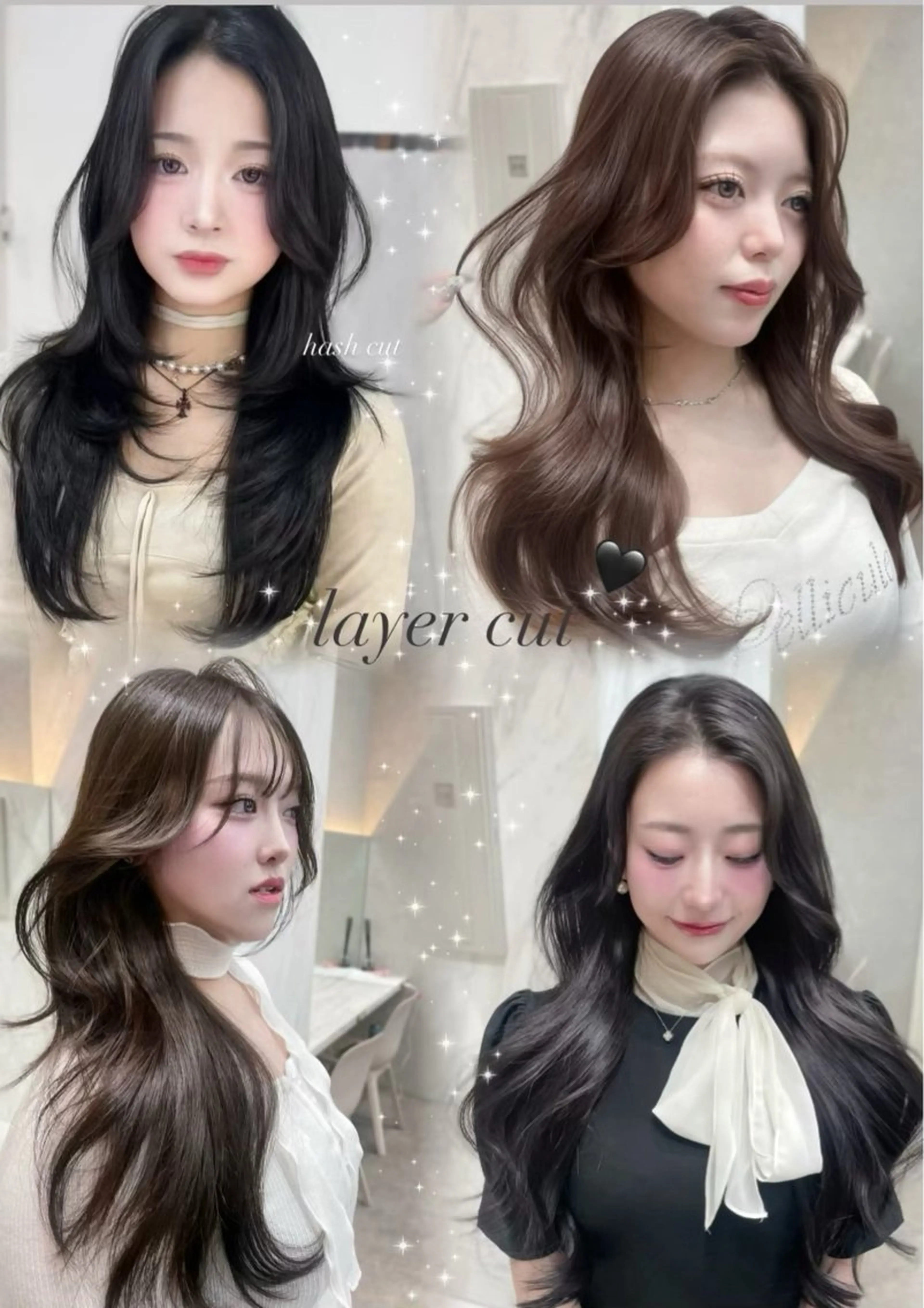 セミロング カット ヘアカラー MOE 福岡韓国ヘア✧︎のヘアスタイル