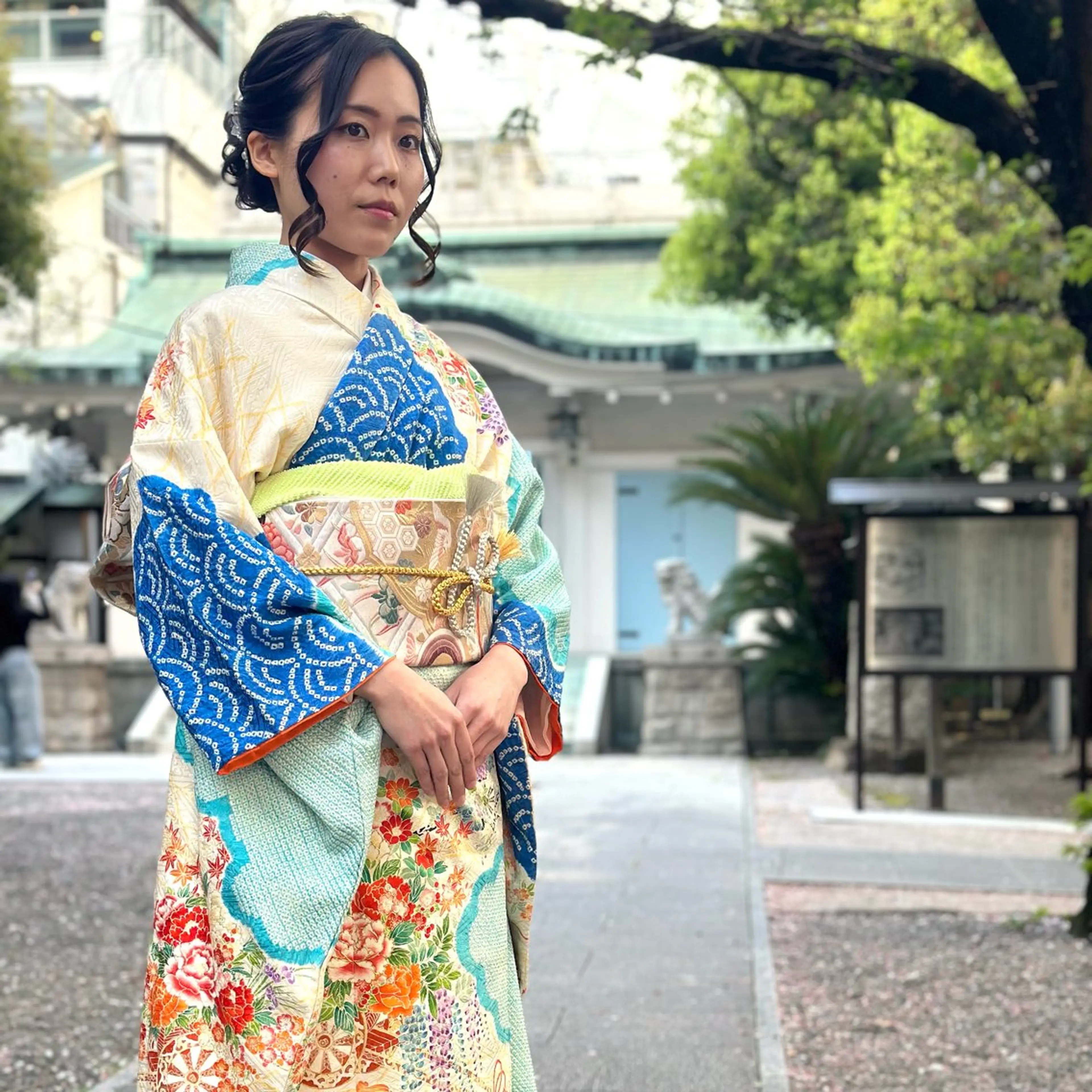 ヘアアレンジ 成人式 着物ヘア 着付け GLOSS 心斎橋 山上のヘアスタイル