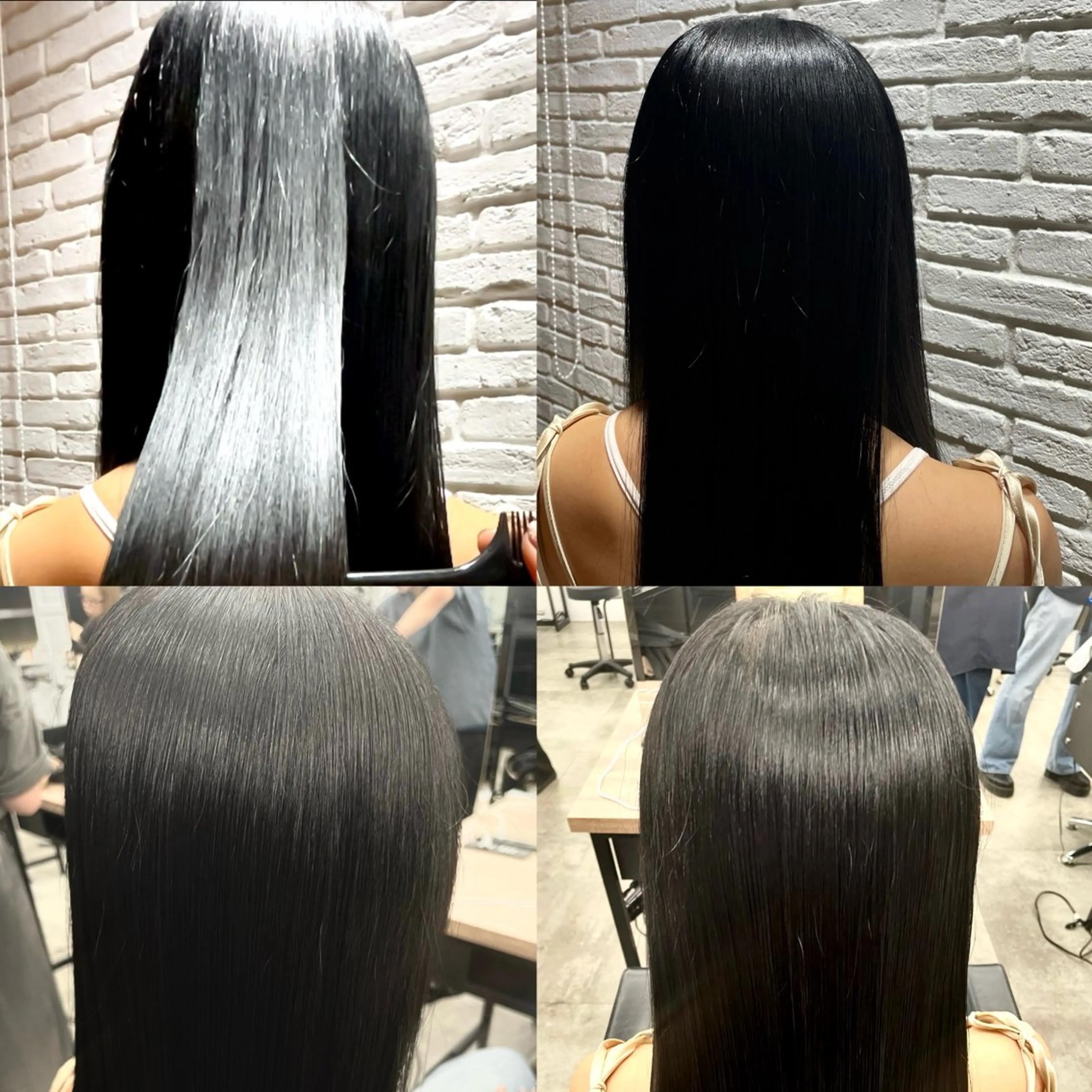 ロング カラー 黒髪 ブルーカラー ブルーブラック ヘアカラー トリートメント 🎈ブリーチなし暖色 カラー/レッド/ゆいのヘアスタイル