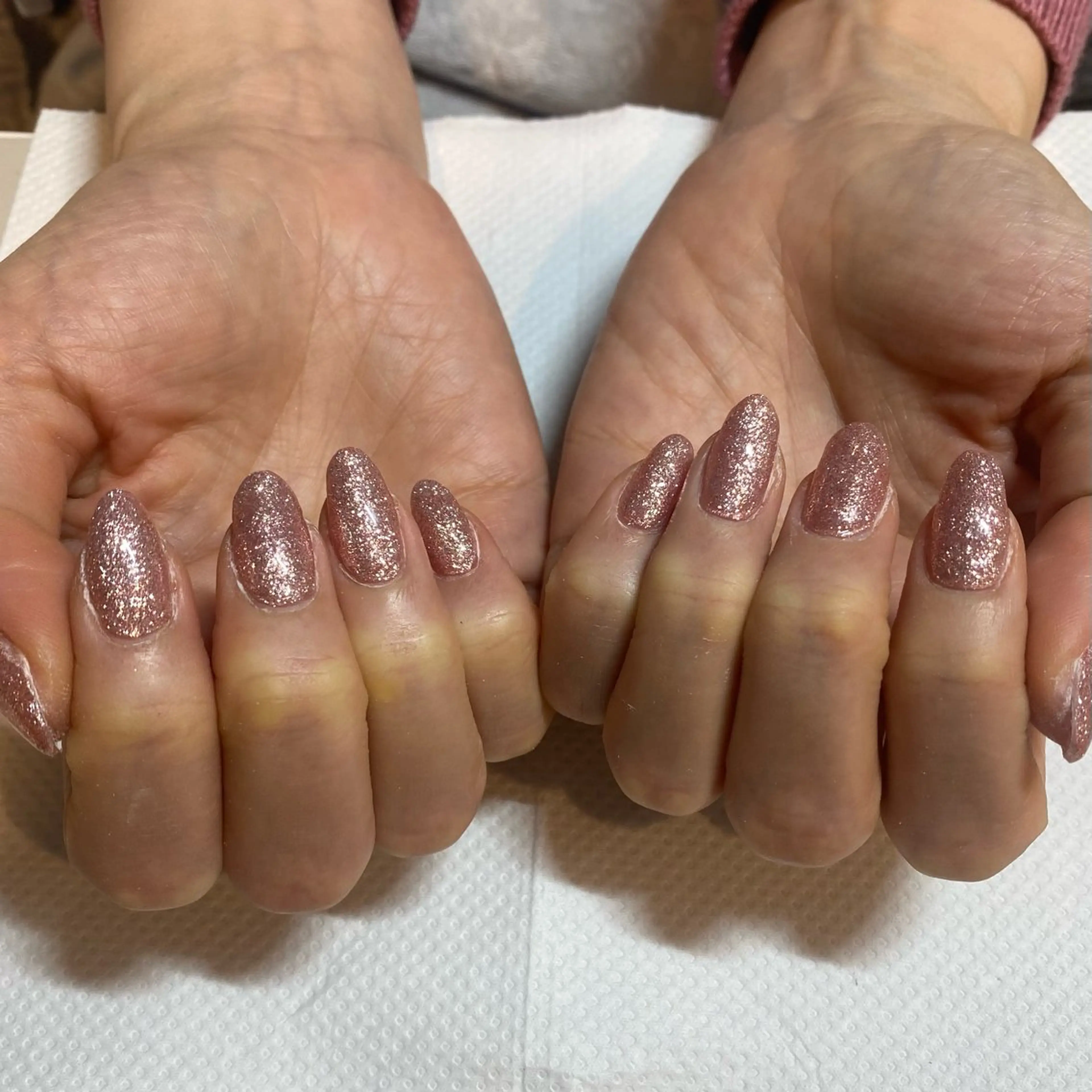 ネイル キラキラネイル ラメ(グリッター) ワンカラーネイル ハンドネイル 藤井 里緒奈のネイルデザイン