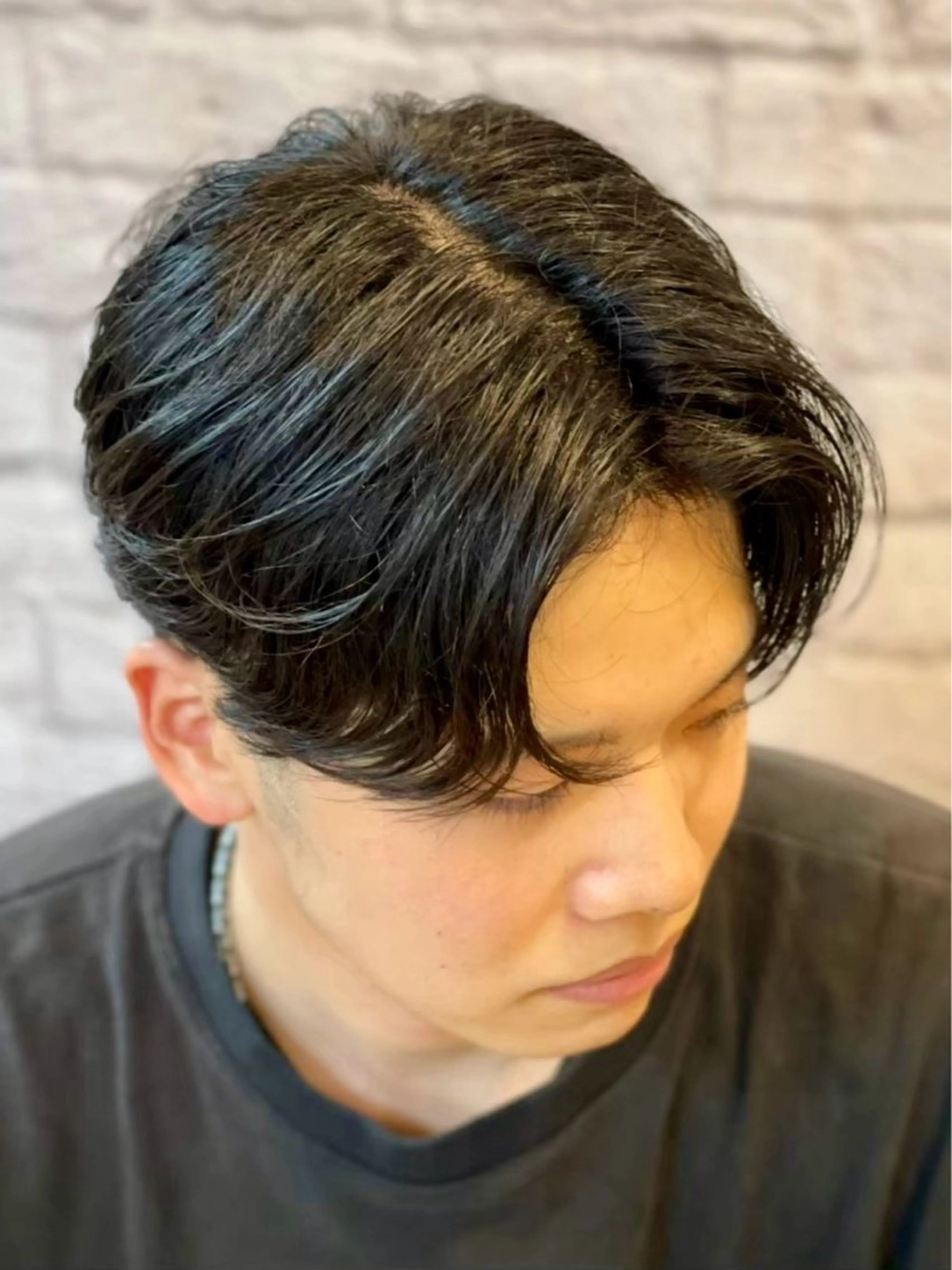 ショート パーマ ヘアアレンジ メンズ キッズ 子どものヘアアレンジ アップバング センターパート ダウンパーマ フェードカット カット ヘアセット メンズカット/パーマ 山崎航平💈のヘアスタイル