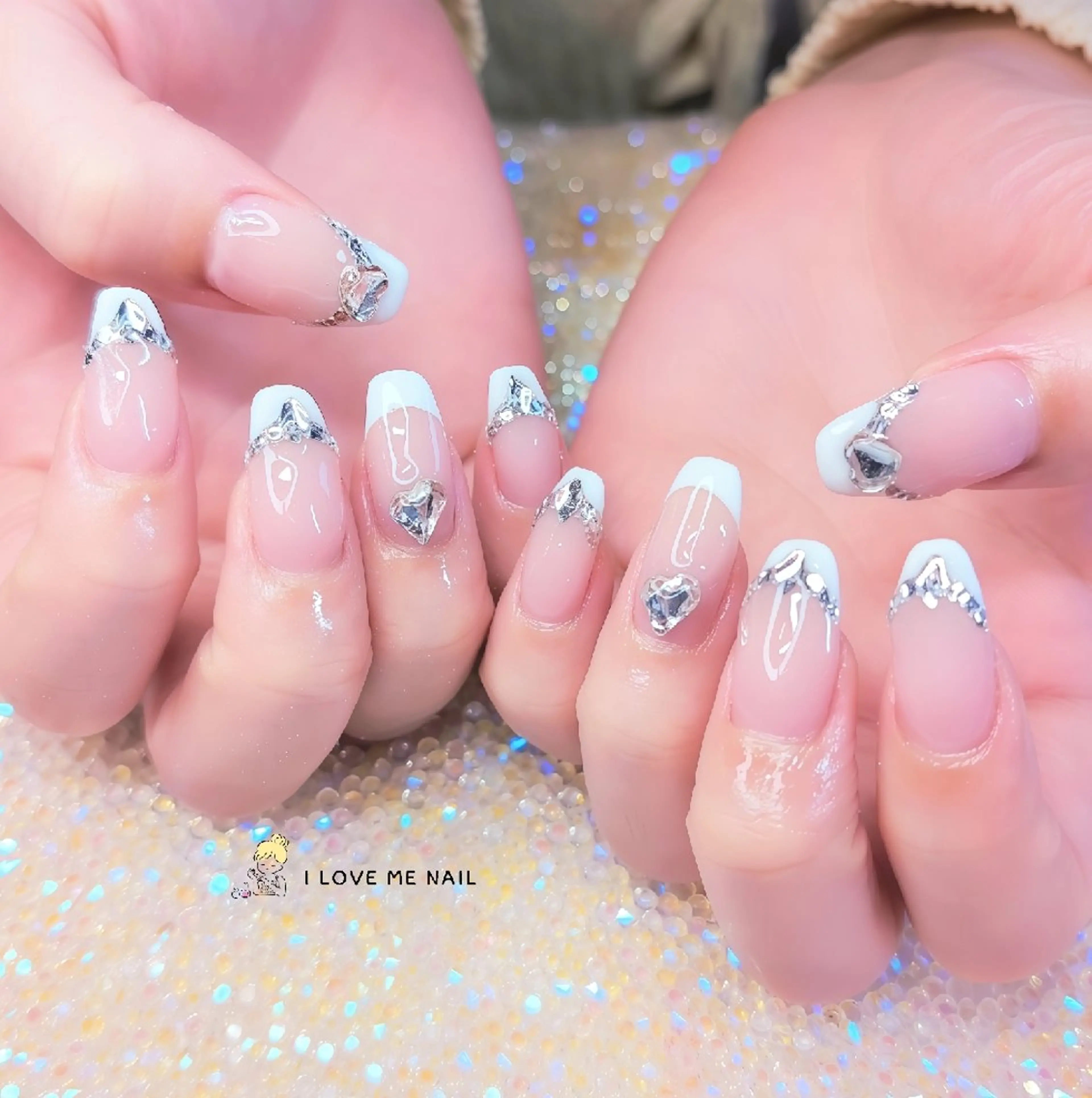 ネイル 長さ出し ハート 韓国ネイル マグネットネイル ニュアンスネイル ハンドネイル I LOVE ME NAIL.。.:*♡のネイルデザイン