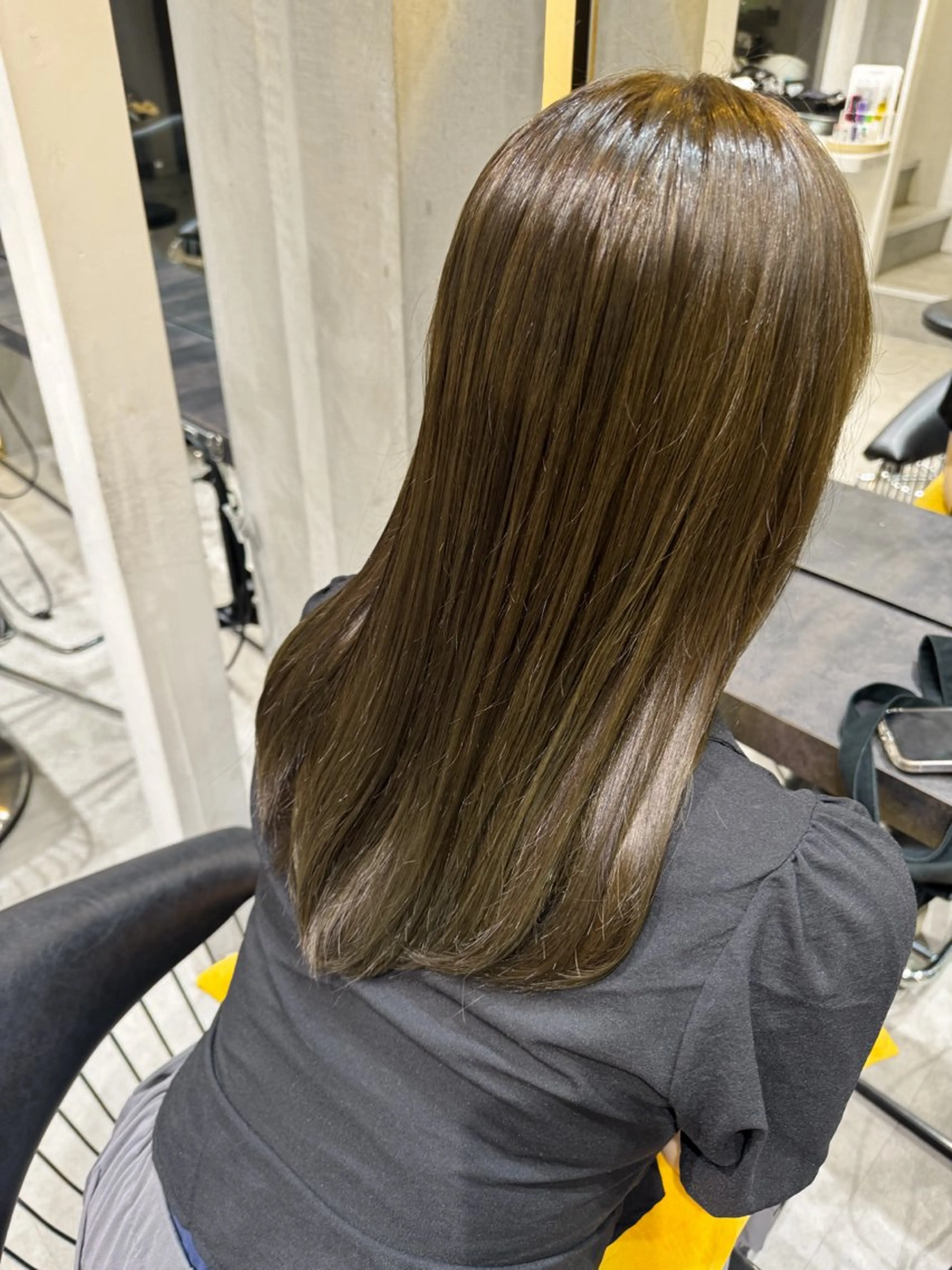 ミディアム 縮毛矯正 レイヤーカット/韓国 虎白のヘアスタイル