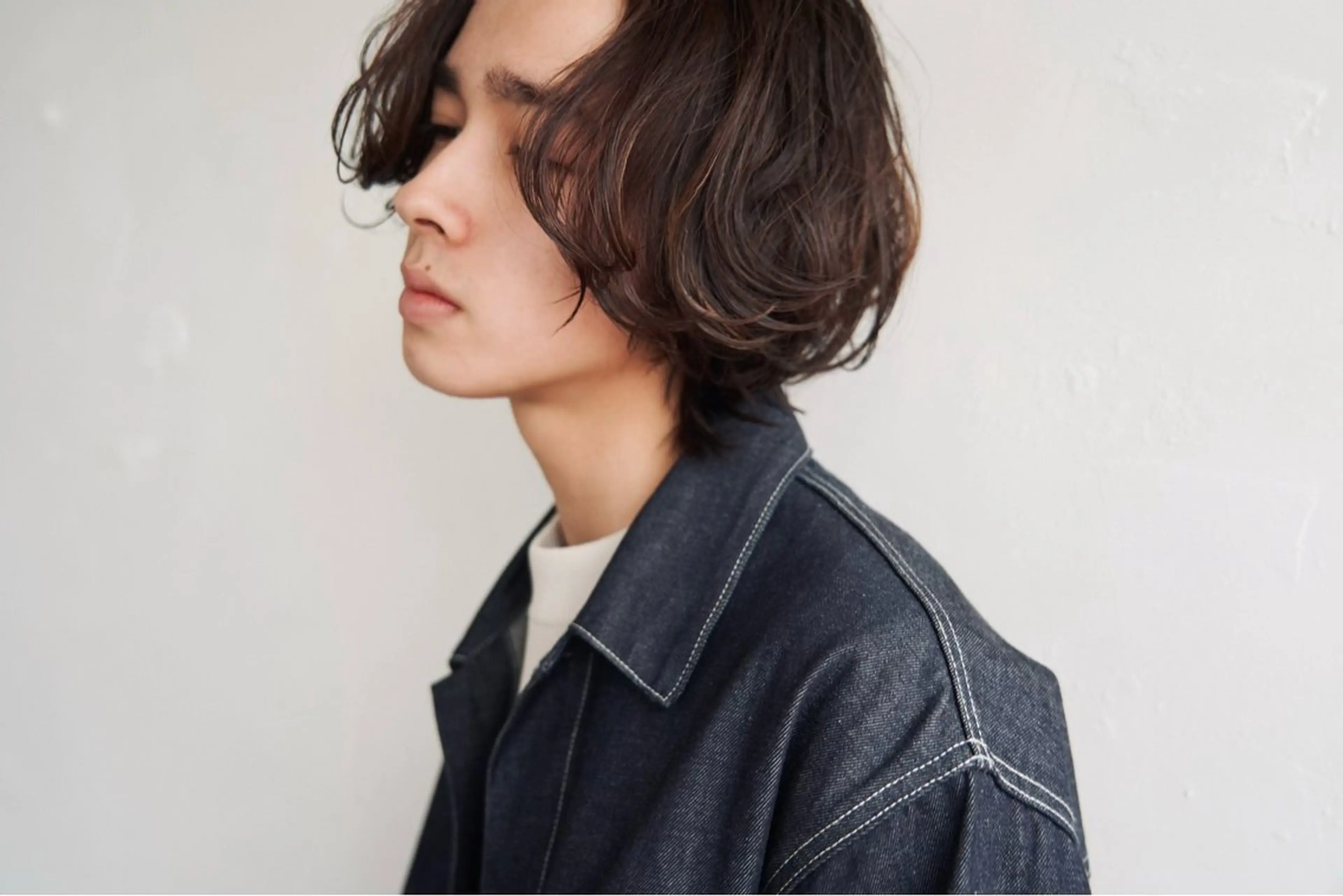 ミディアム メンズ カット パーマ 菅原 英 /メンズカットのヘアスタイル