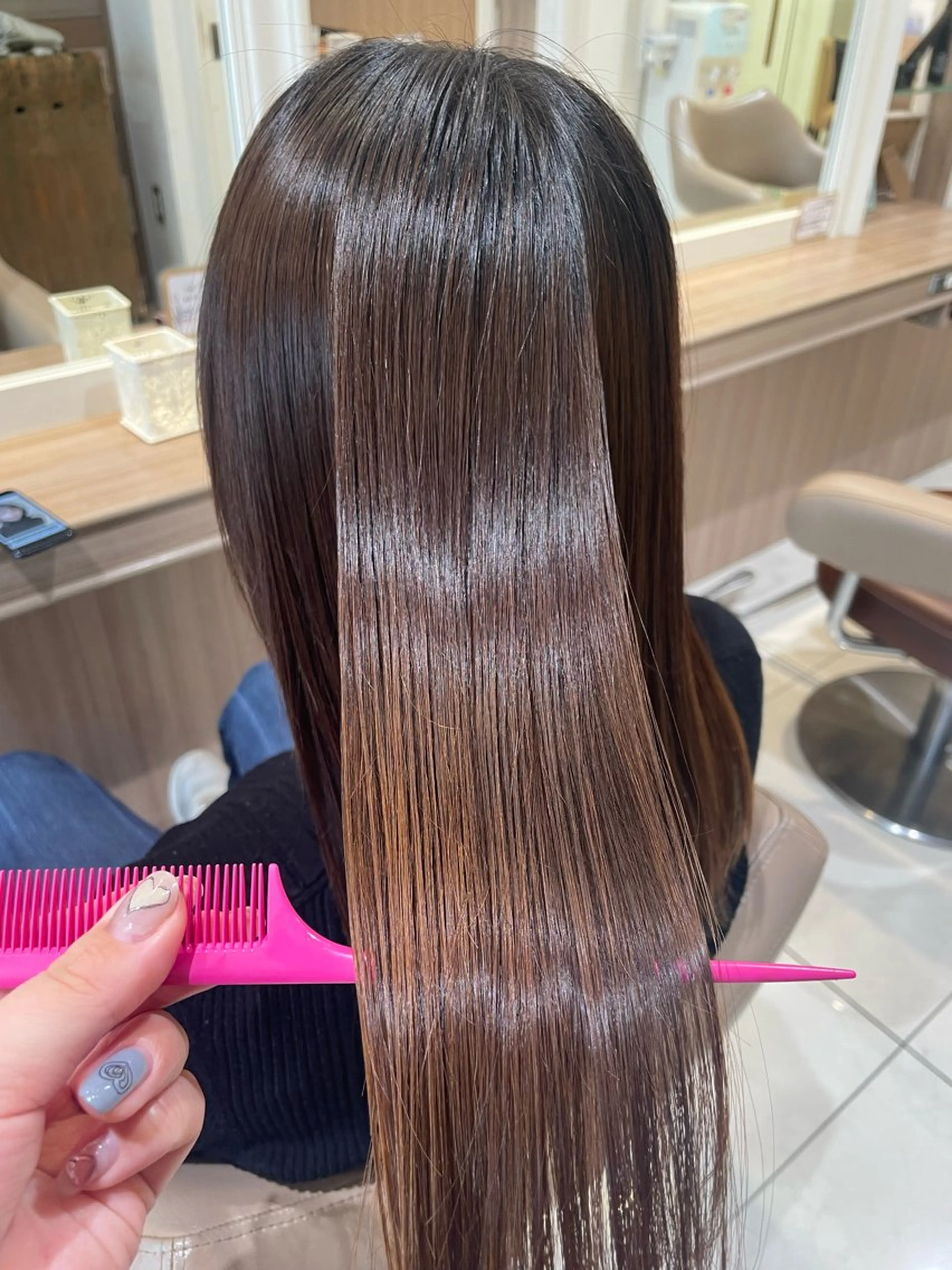 ロング パーマ カット 縮毛矯正 トリートメント 韓国ヘアメイク🎀/ 縮毛矯正✨山本媛香のヘアスタイル