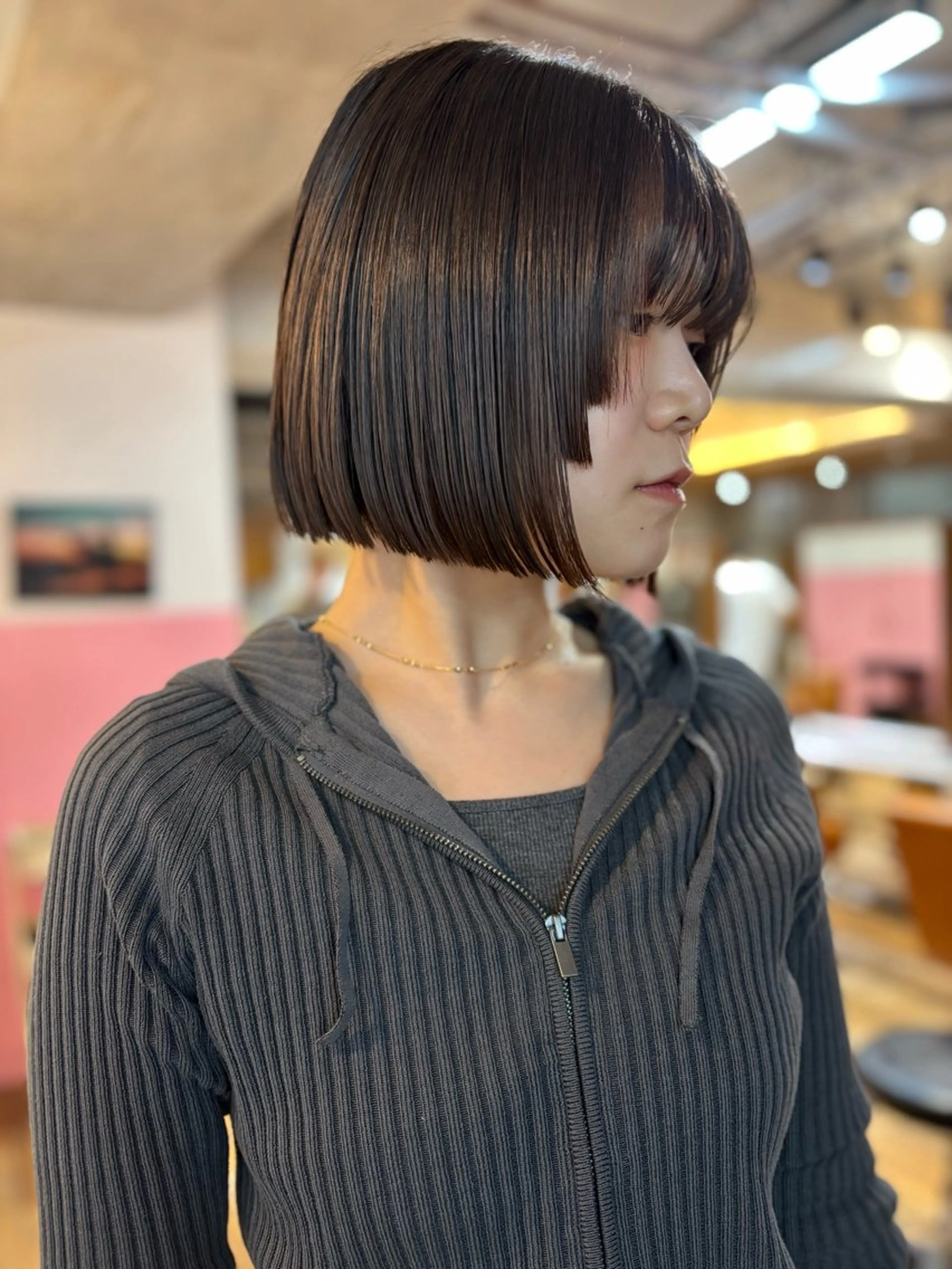 ミディアム カット ヘアカラー トリートメント ♥️ボブ/ブリーチ なしカラー/mahoのヘアスタイル