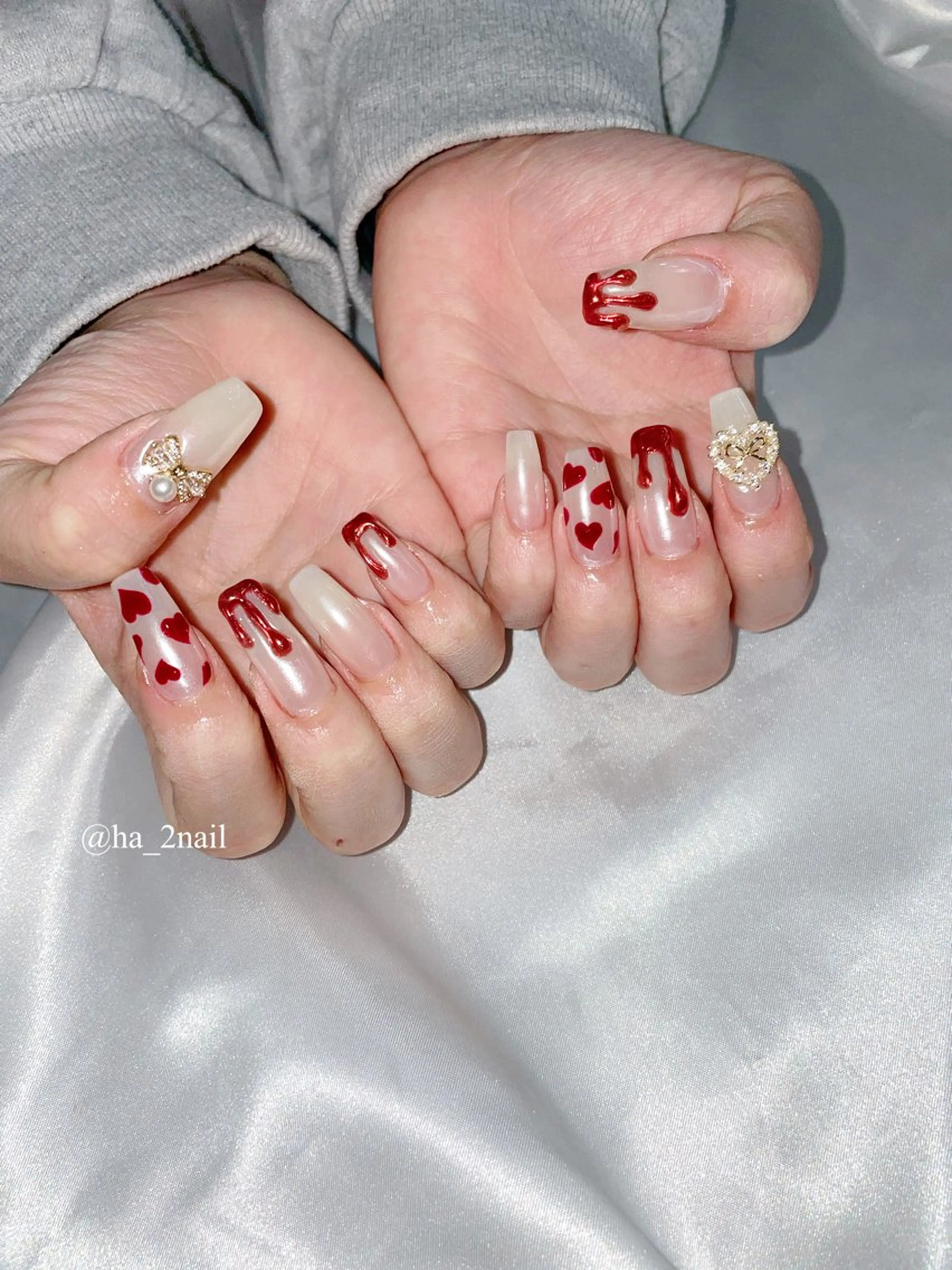 ネイル バレンタイン NAIL and EYELASH ALPHA.所属・ALPHA. 姫繇のネイルデザイン