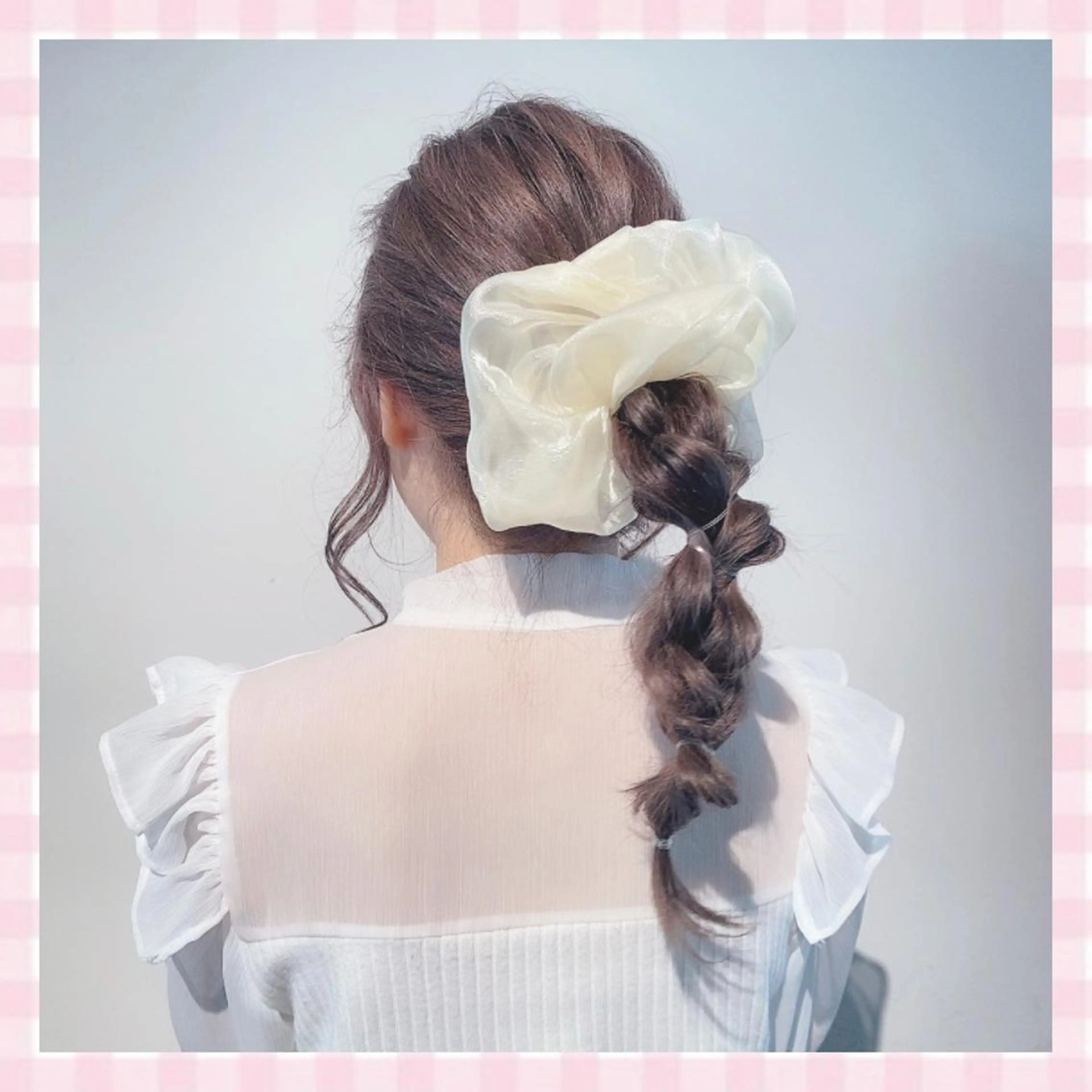 セミロング ヘアアレンジ 💗ガーリーヘア🎀 saki💗のヘアスタイル