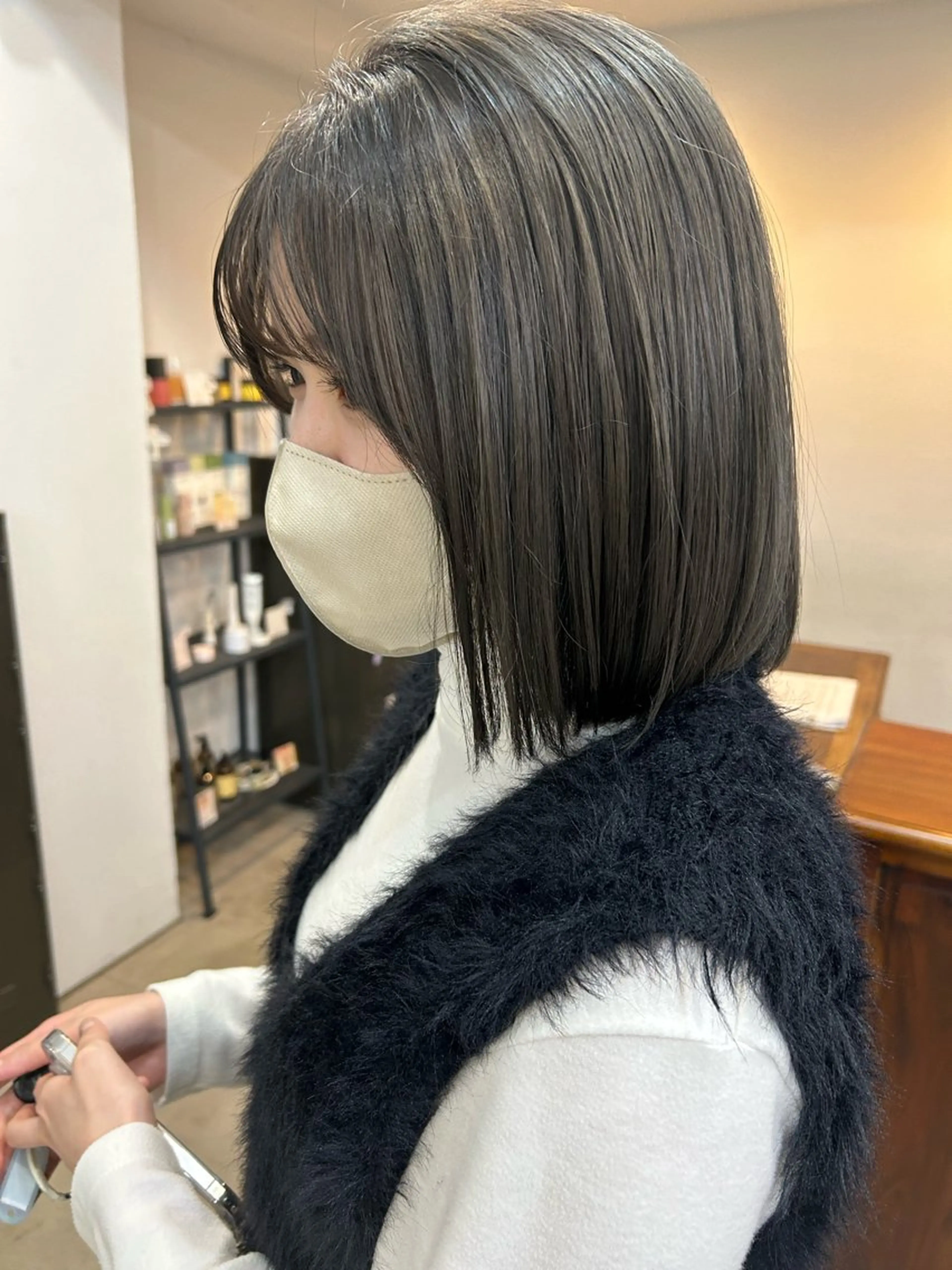 カラー 透明感カラー グレージュ オリーブグレージュ オリーブグレー 本澤 朋香のヘアスタイル