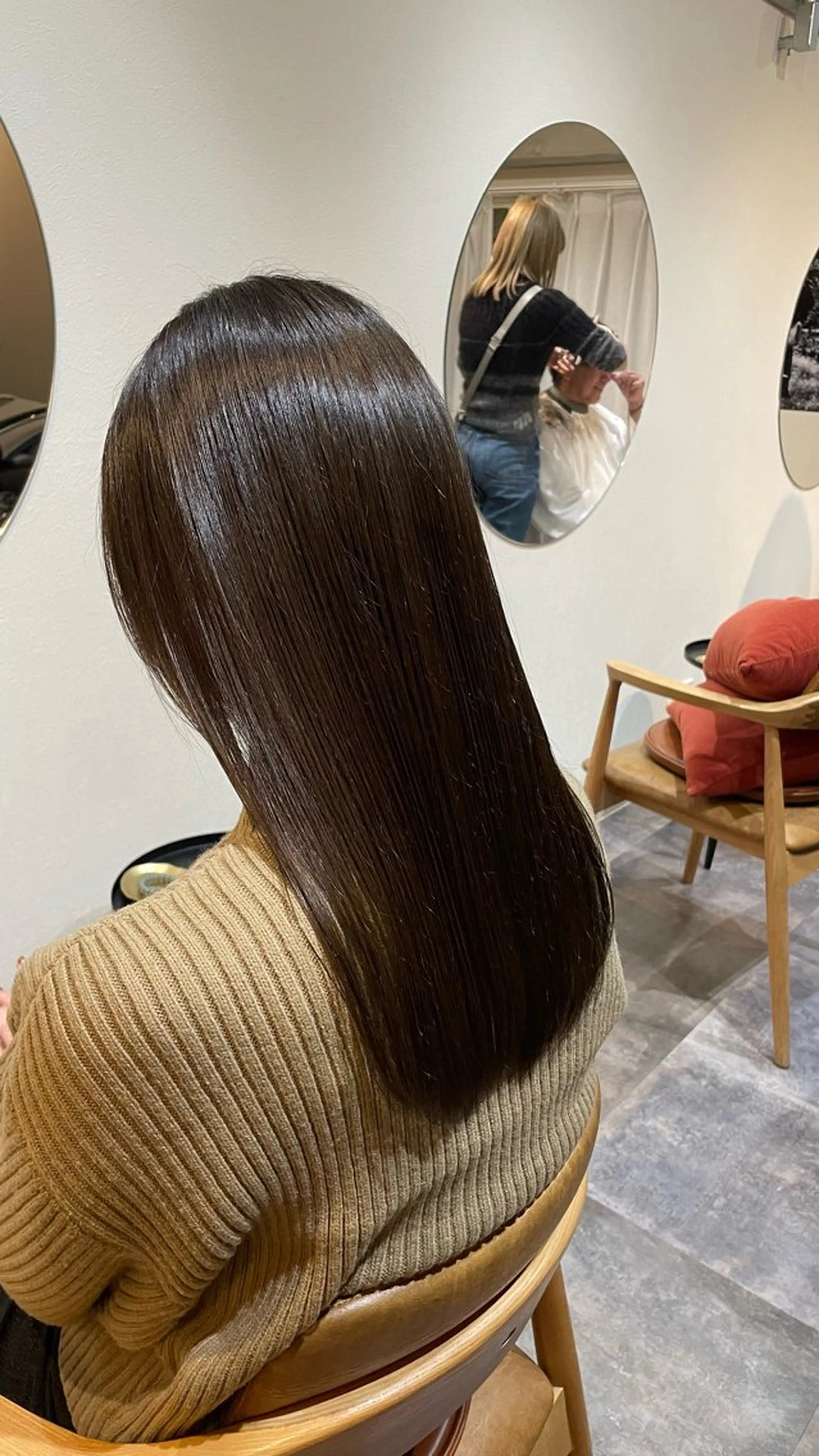 ロング カラー パーマ トリートメント 酸性ストレート ストレートパーマ 鎌田卓也/髪質改善 /透明感カラーのヘアスタイル