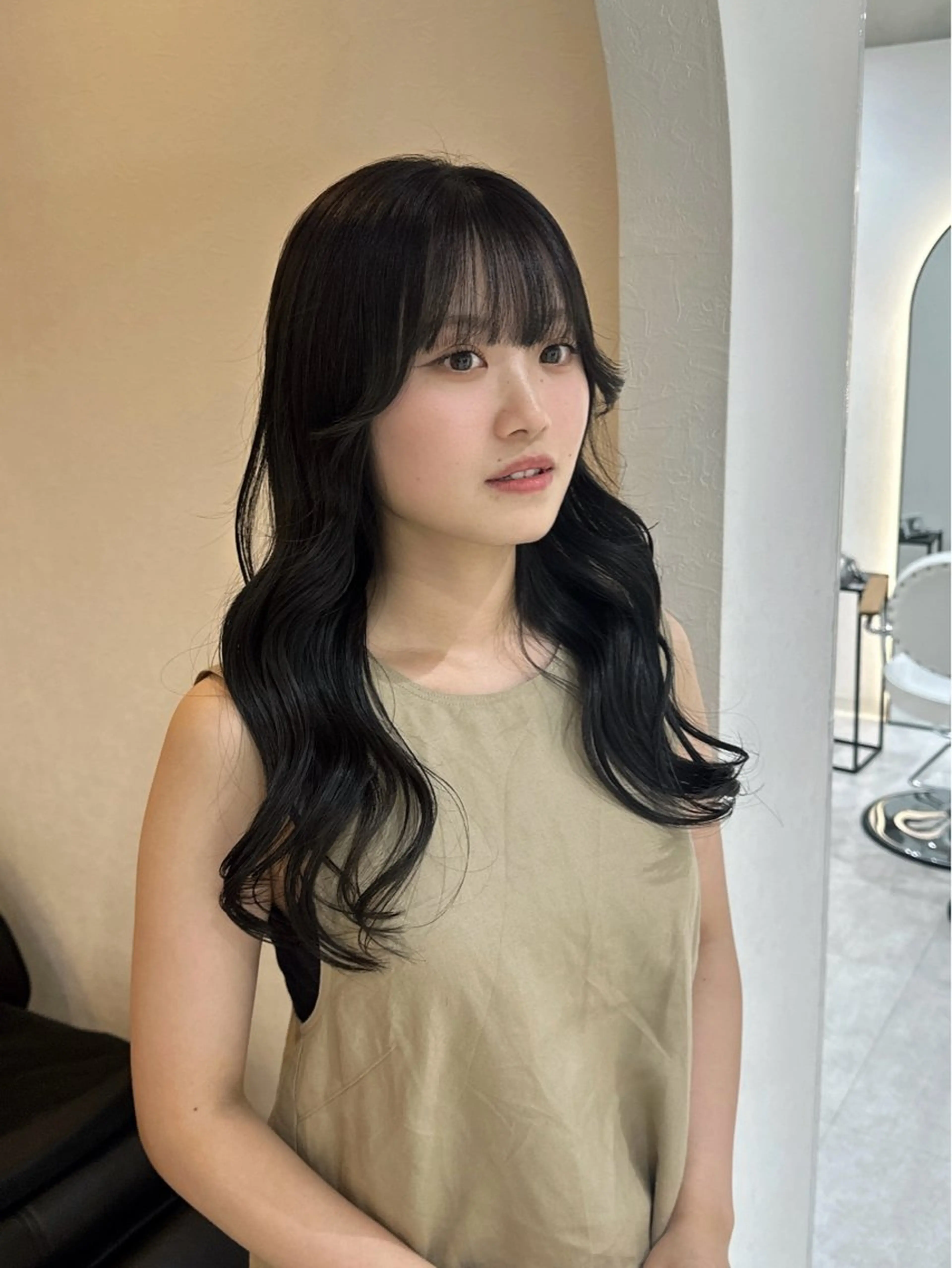 ロング 韓国ヘア/艶髪ロング グレージュ/kanaのヘアスタイル