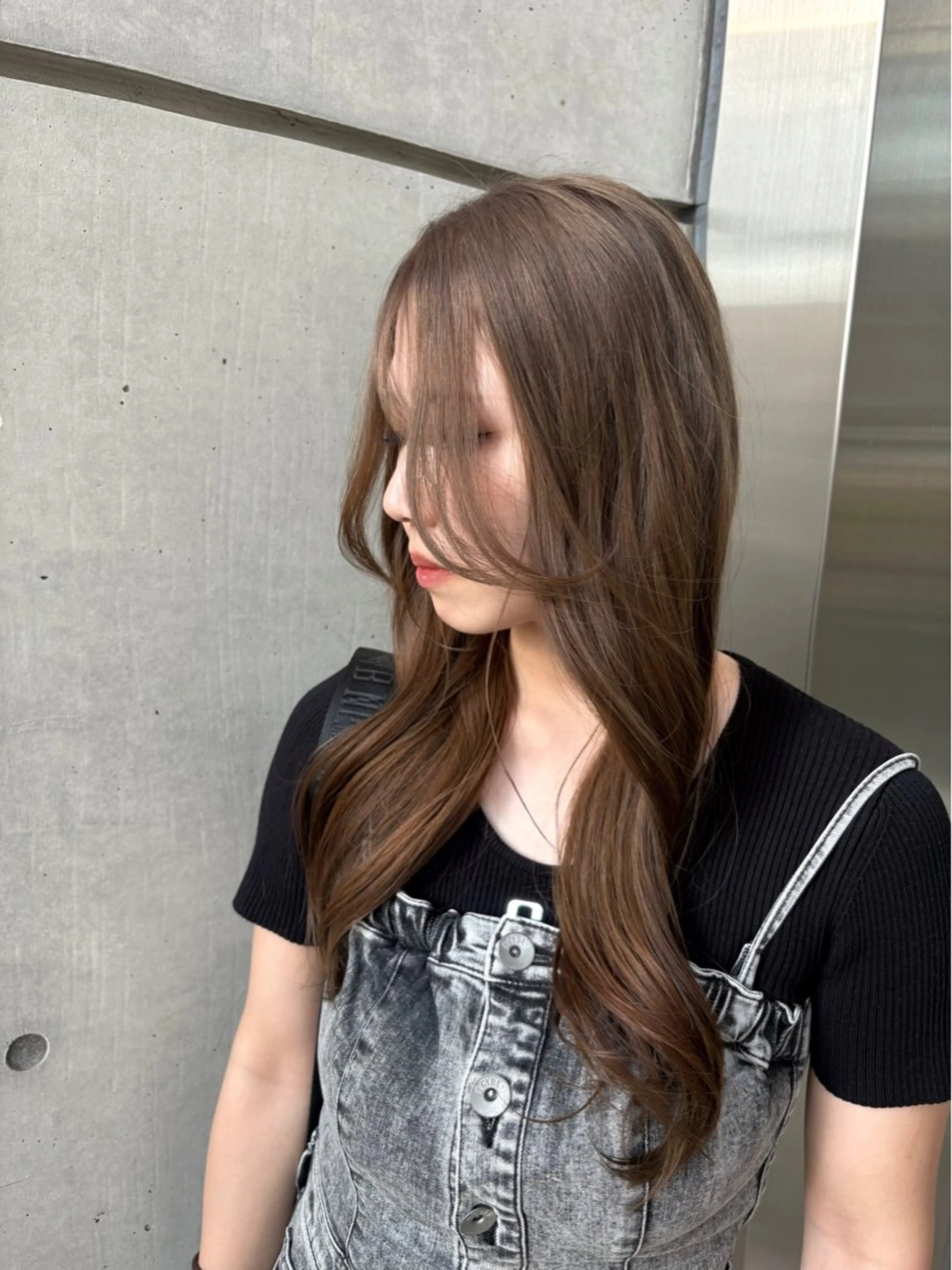 ロング カラー ヘアカラー 暖色カラーワンカラー ななほ🌷⋆⭒˚のヘアスタイル