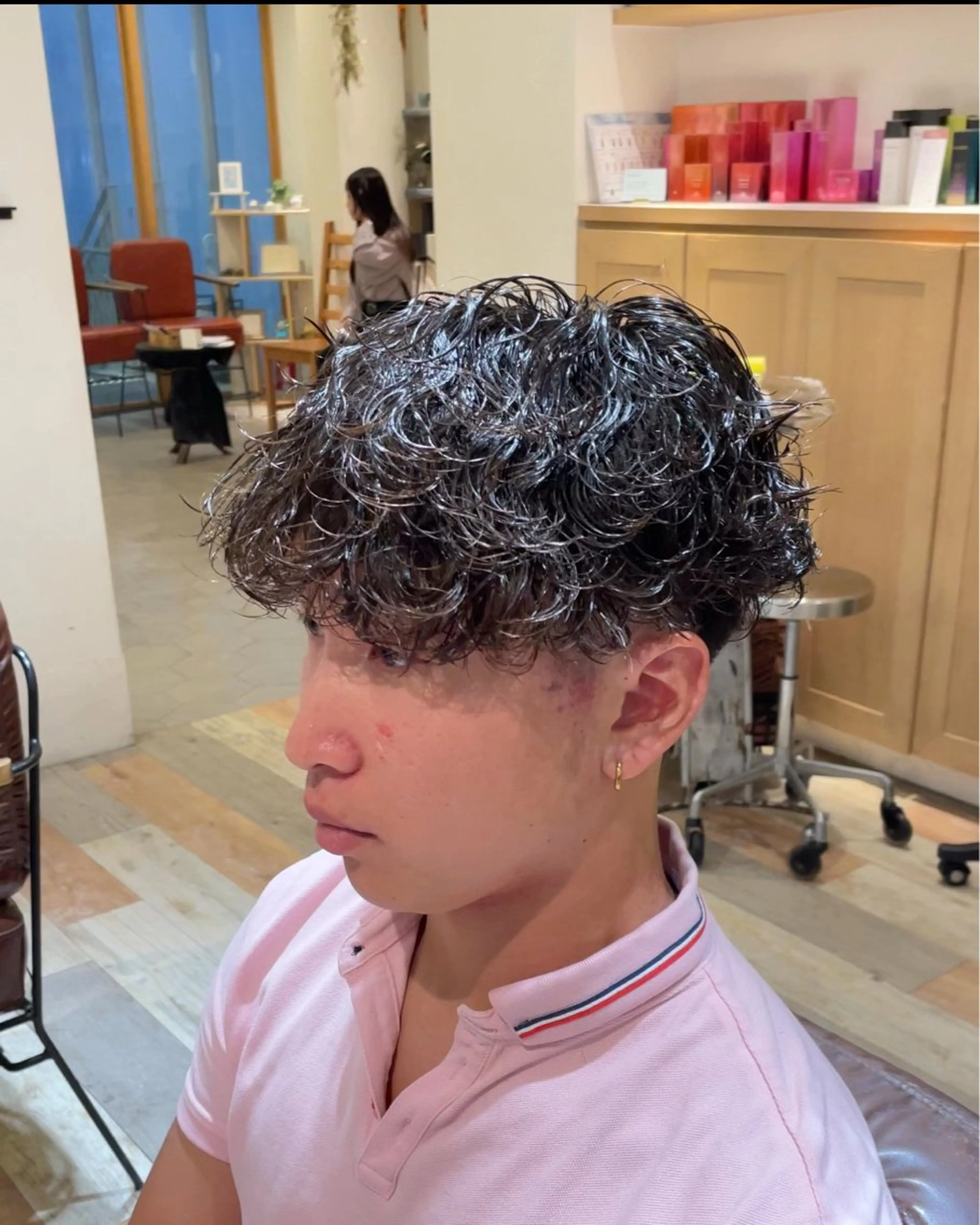 メンズ 波巻きスパイラル/ メンズパーマ/ゆうひのヘアスタイル