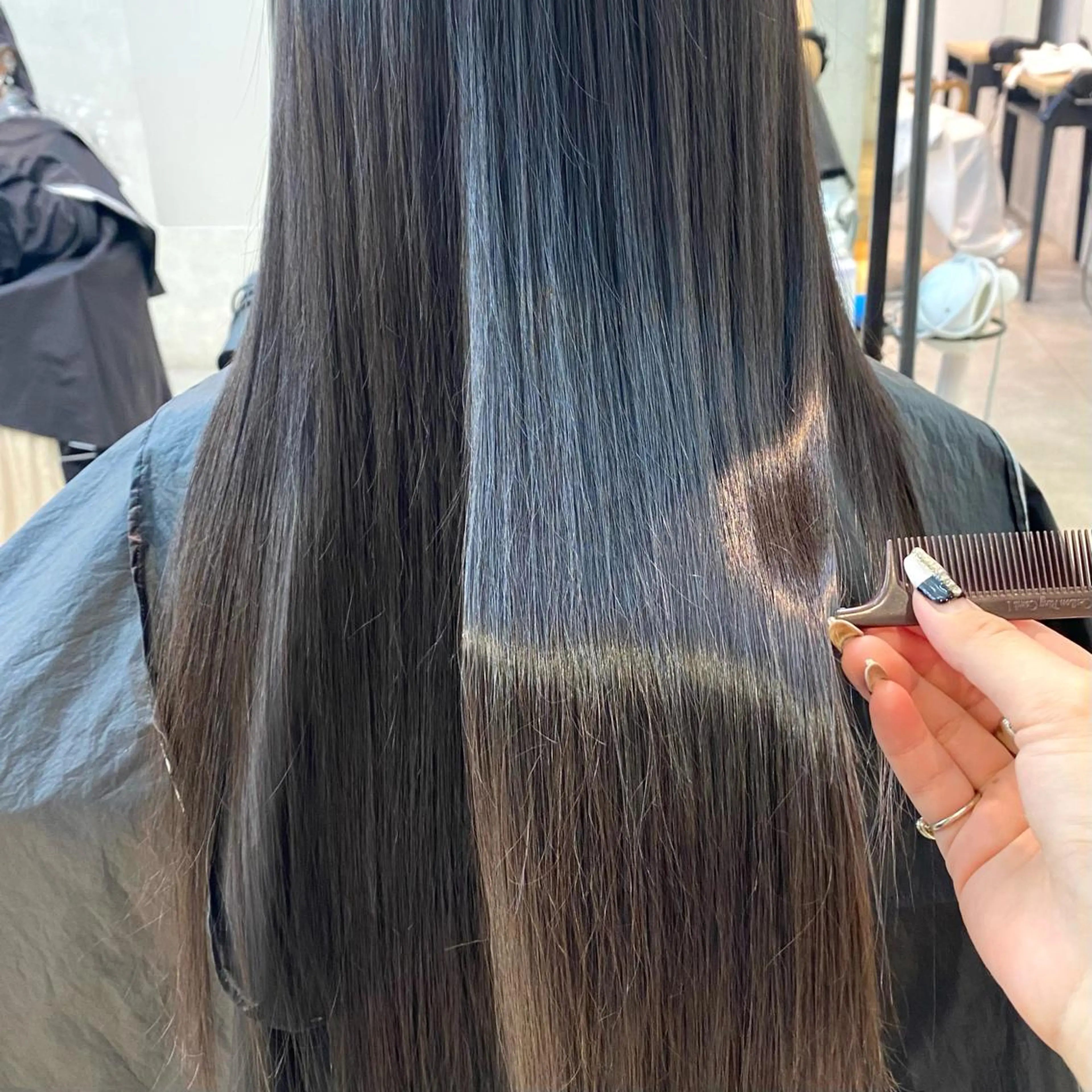 ロング カラー 酸性ストレート・ メンズ  三原 楊子のヘアスタイル