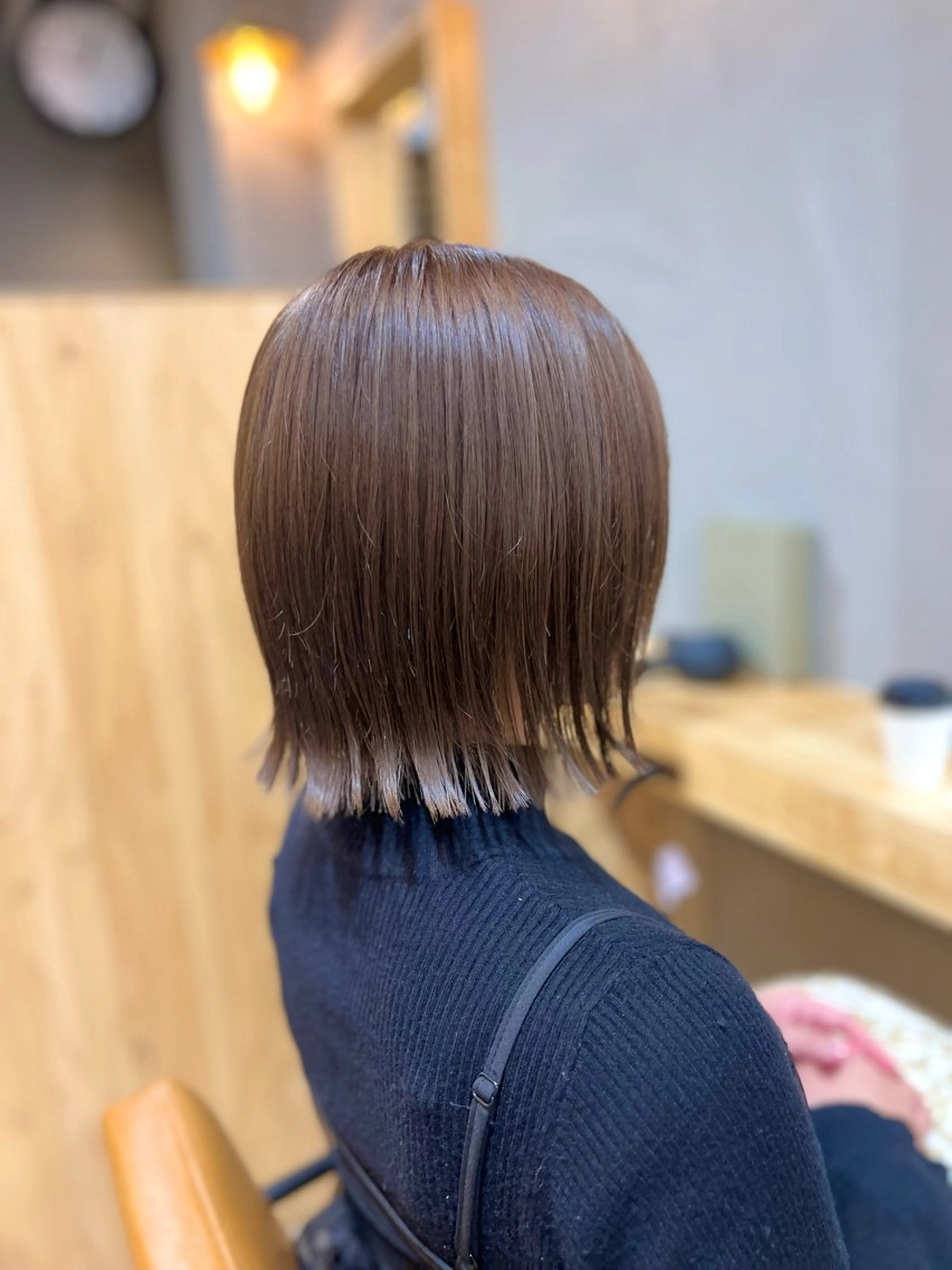 ショート カラー 切りっぱなしボブ 透明感カラー グレージュ ラベンダーカラー ラベンダーグレージュ 神戸ボブ✂️ ioe三宮/田 伸佳のヘアスタイル