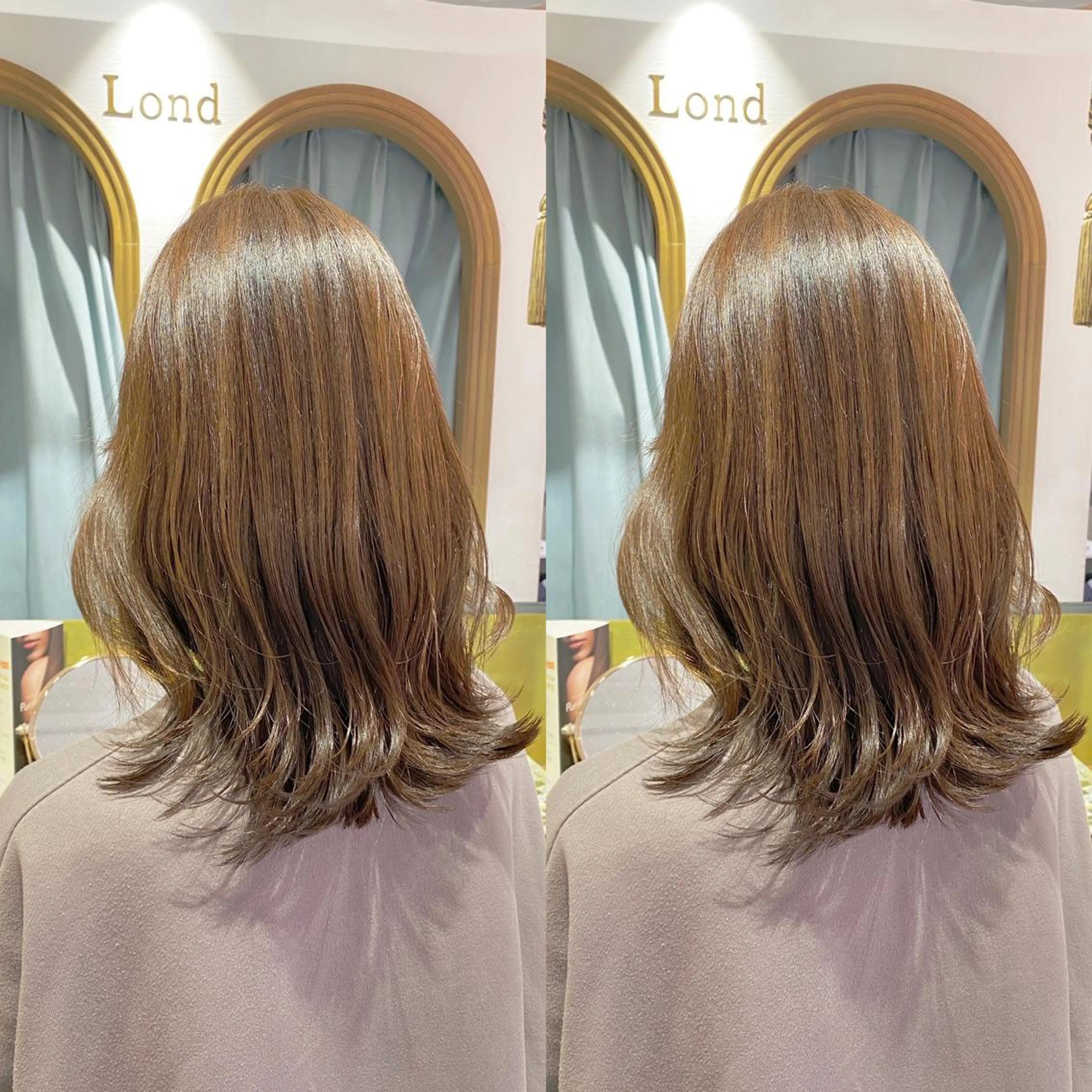 ミディアム カット ヘアカラー トリートメント レイヤーカット /透明感カラー西田のヘアスタイル