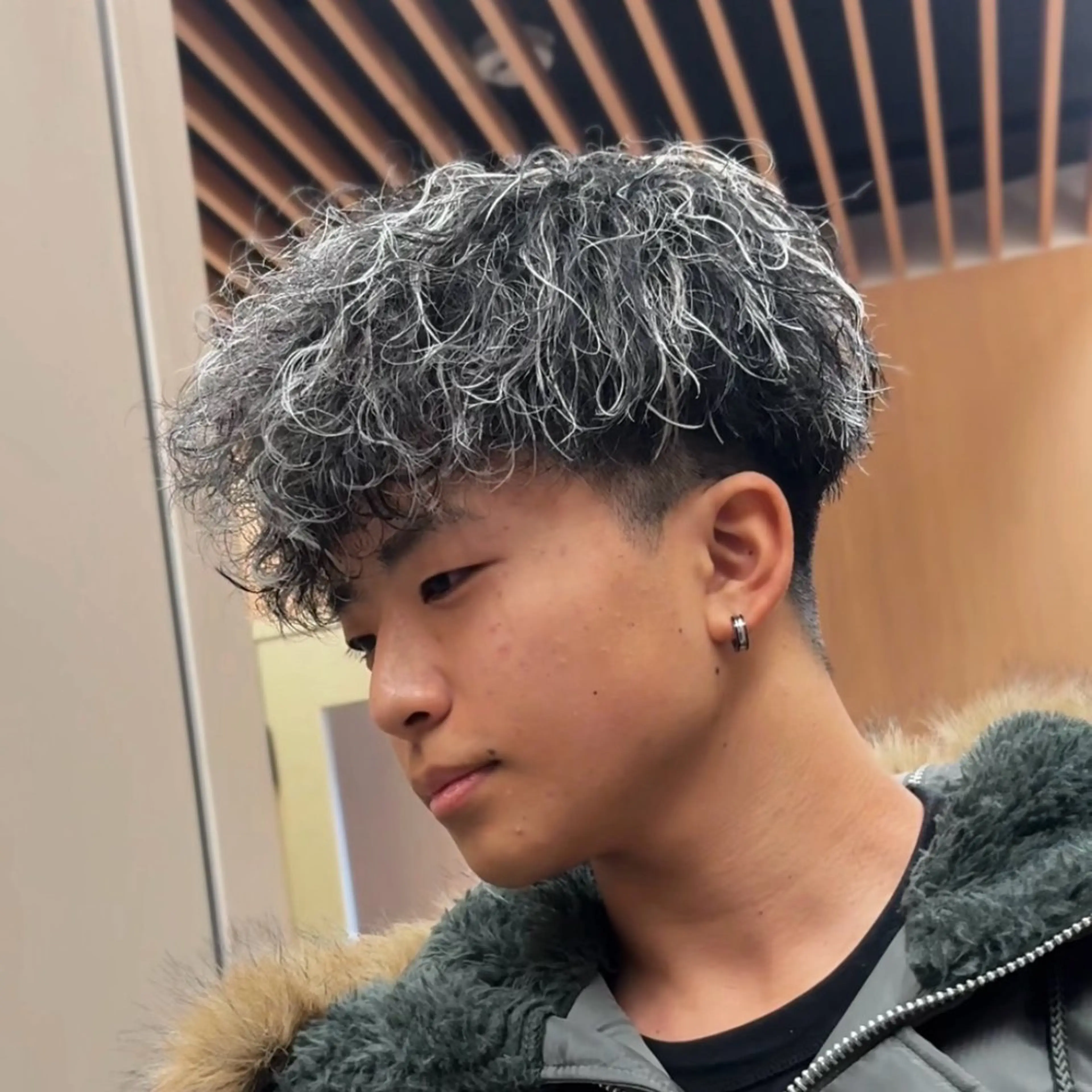 カラー パーマ メンズ 💋ホワイトメッシュ /パーマ/メンズ💋のヘアスタイル