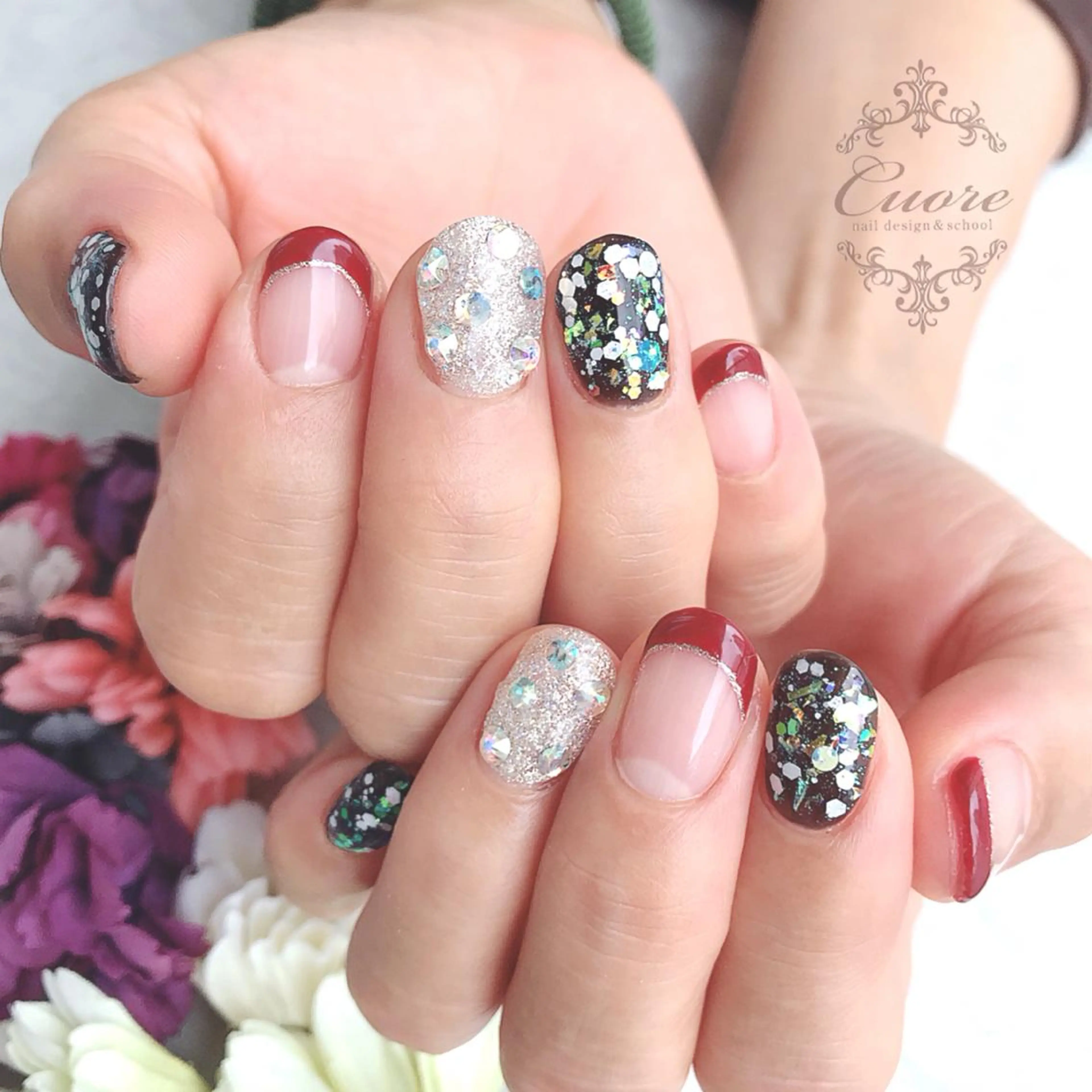 ショート ネイル Cuore谷岡紗妃/ 宮崎台のネイルデザイン