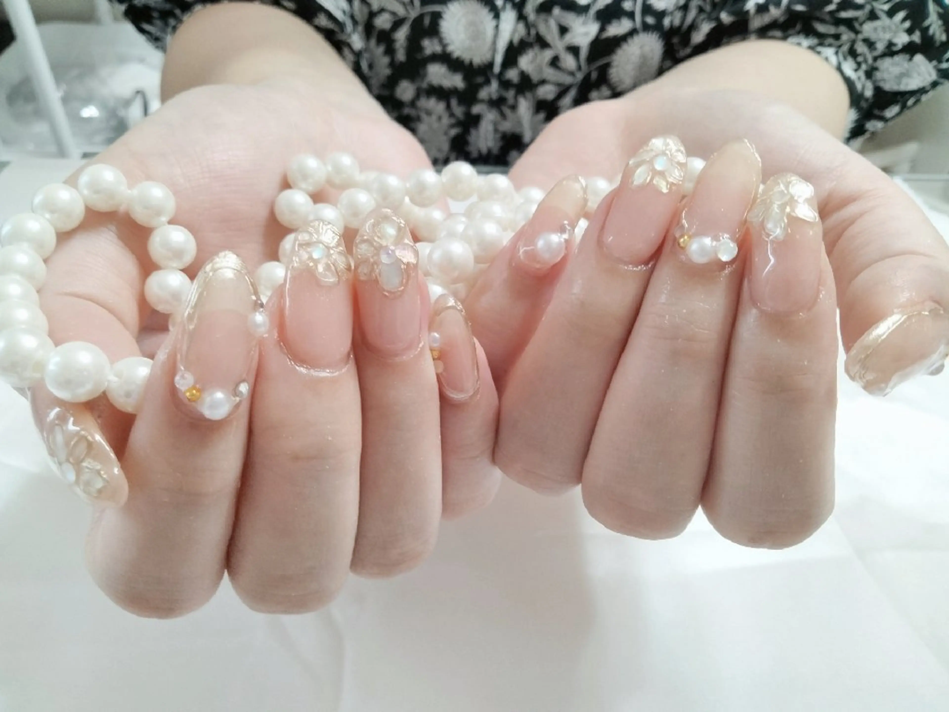 ネイル フラワーネイル ジェルネイル パラジェル ハンドネイル Beaubie  nailサロンのネイルデザイン