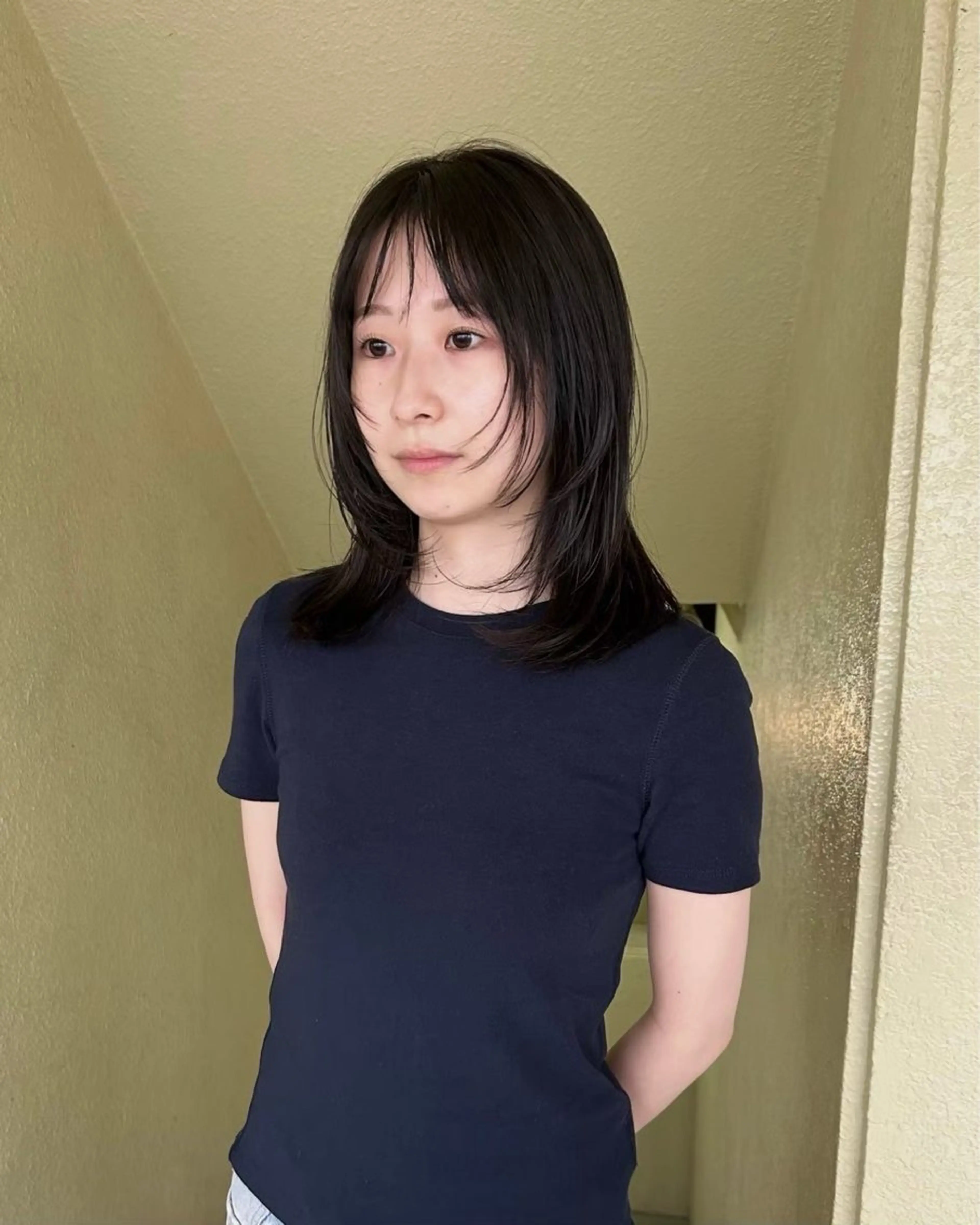 セミロング カラー 黒髪 透明感カラー LOREN AO所属・名古屋透明感カラー /LOREN RIOのヘアスタイル