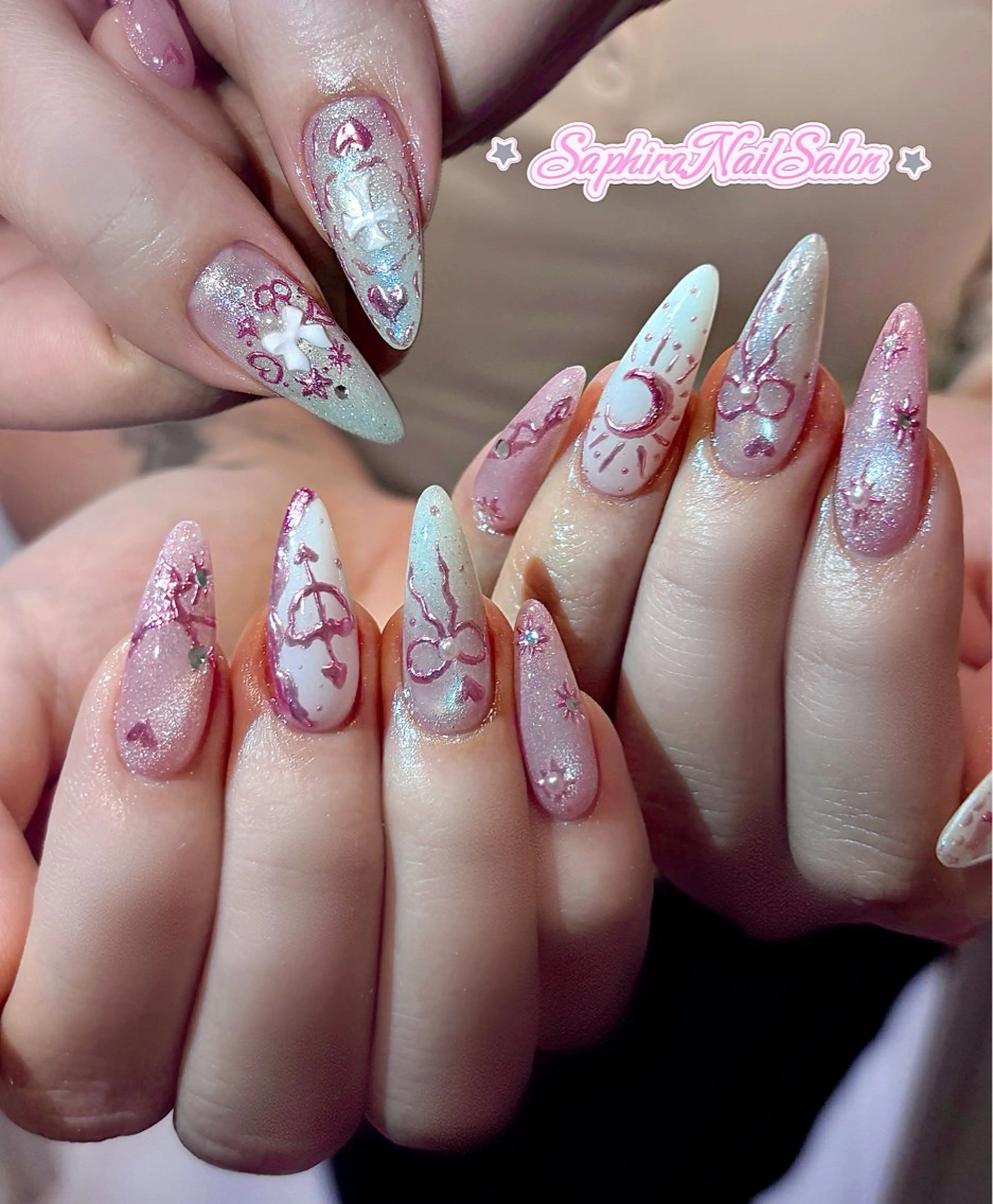 カラー ハンドネイル Saphiraネイル サロン錦糸町のネイルデザイン