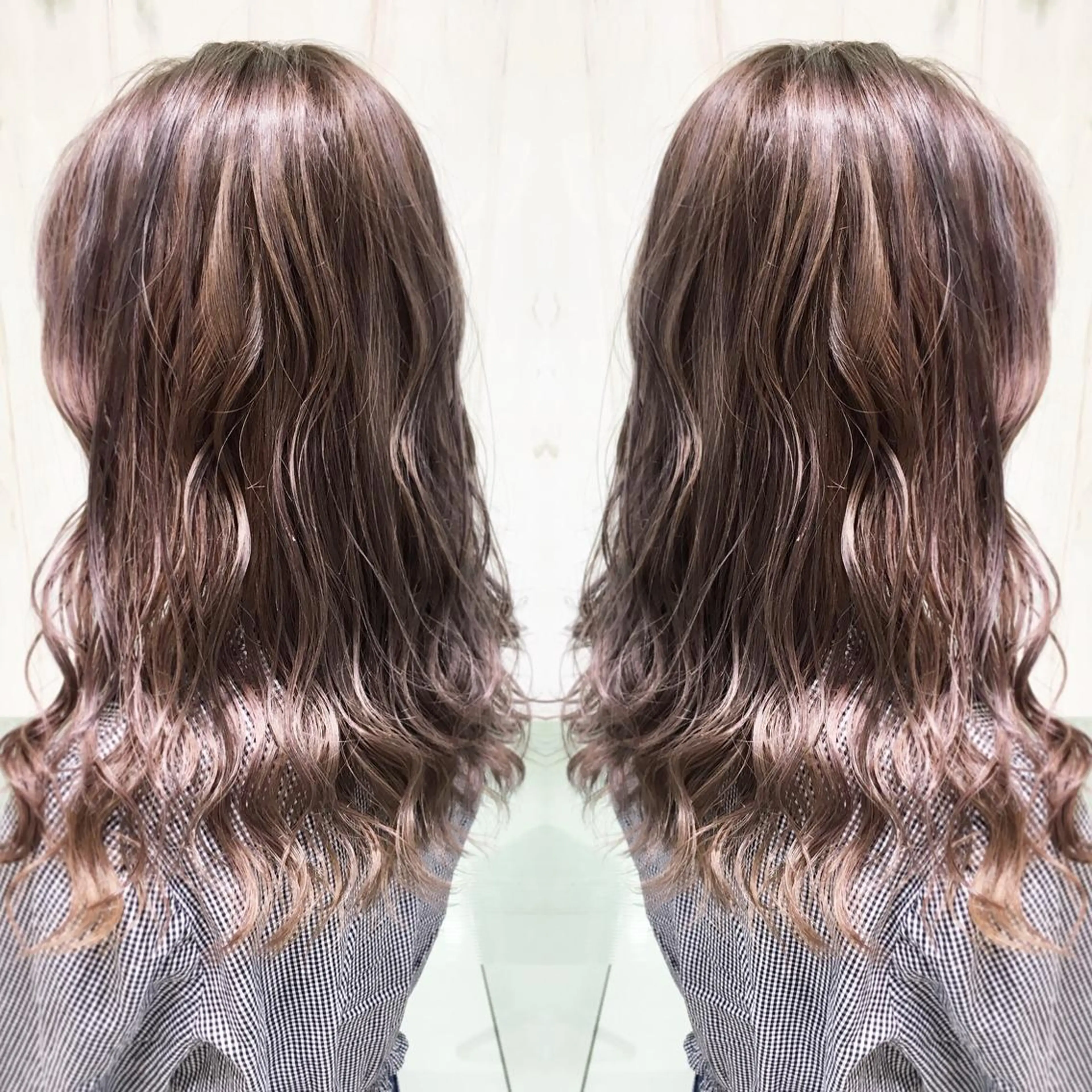 セミロング カラー バレイヤージュ グレージュ レイヤーカット カット ヘアカラー N° jillva ♦️川端裕司♦️のヘアスタイル