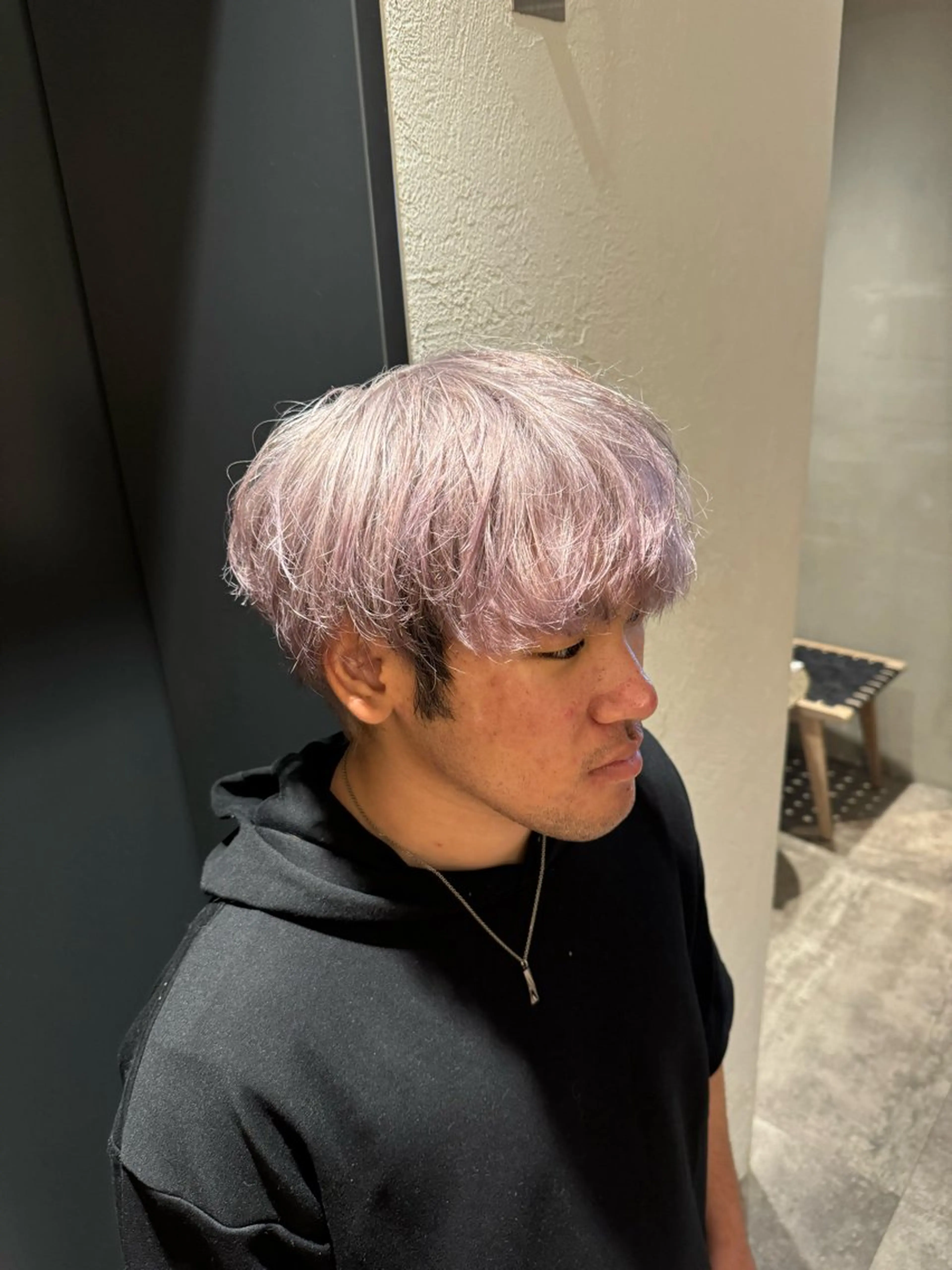 カラー メンズ 透明感カラー ブリーチ/パーマ特化 片平和寿のヘアスタイル